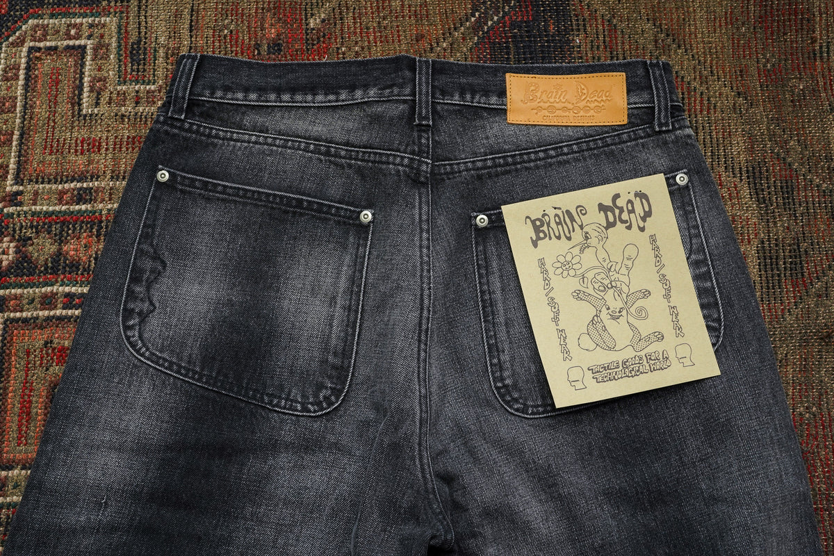 Brain Dead Type 00 13.2oz Selvedge Denim - Washed Black