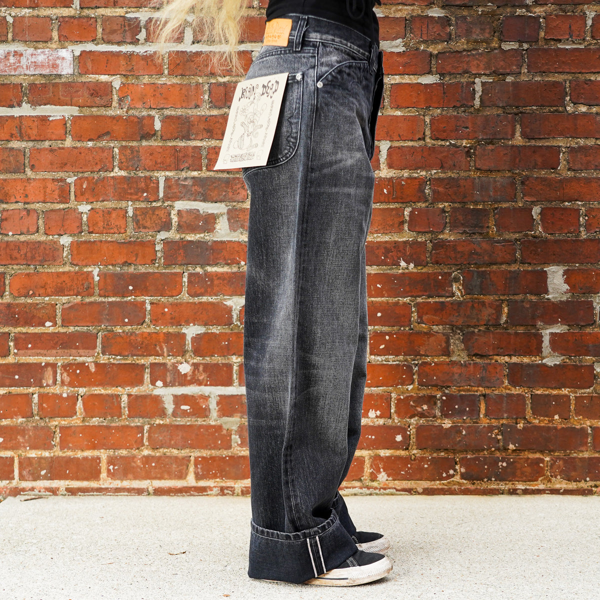 Brain Dead Type 00 13.2oz Selvedge Denim - Washed Black