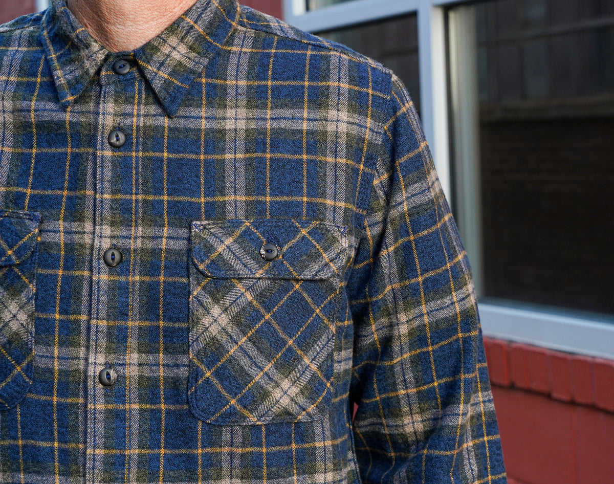 Freenote Cloth Jepson Flannel Shirt - River Blue Plaid