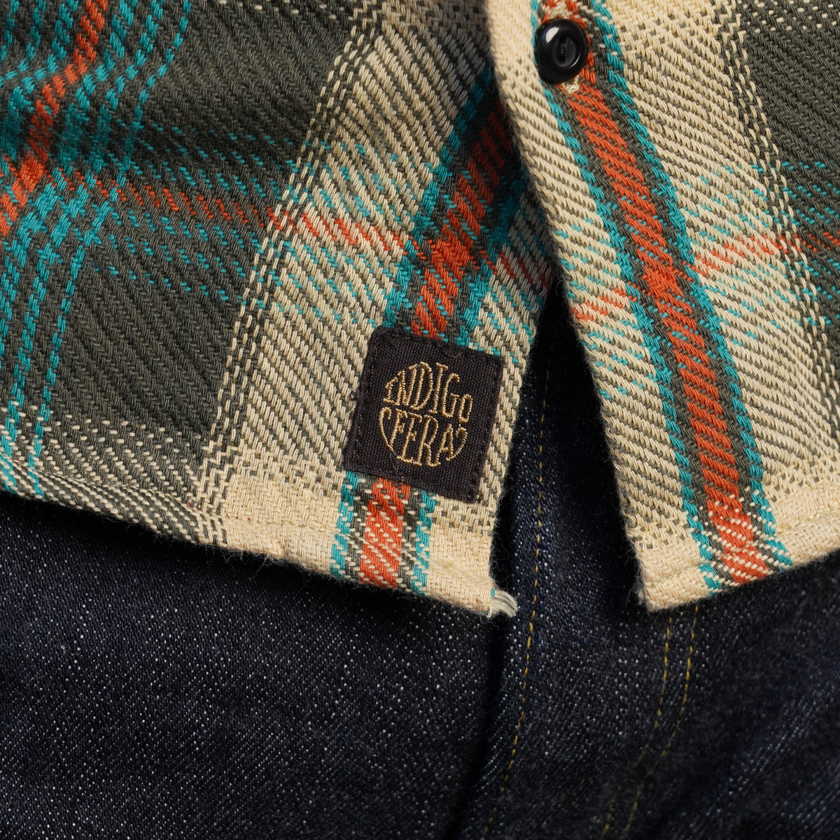 Indigofera Bryson Prima Flannel Check Flannel - Charcoal/Beige/Turquoise/Rust