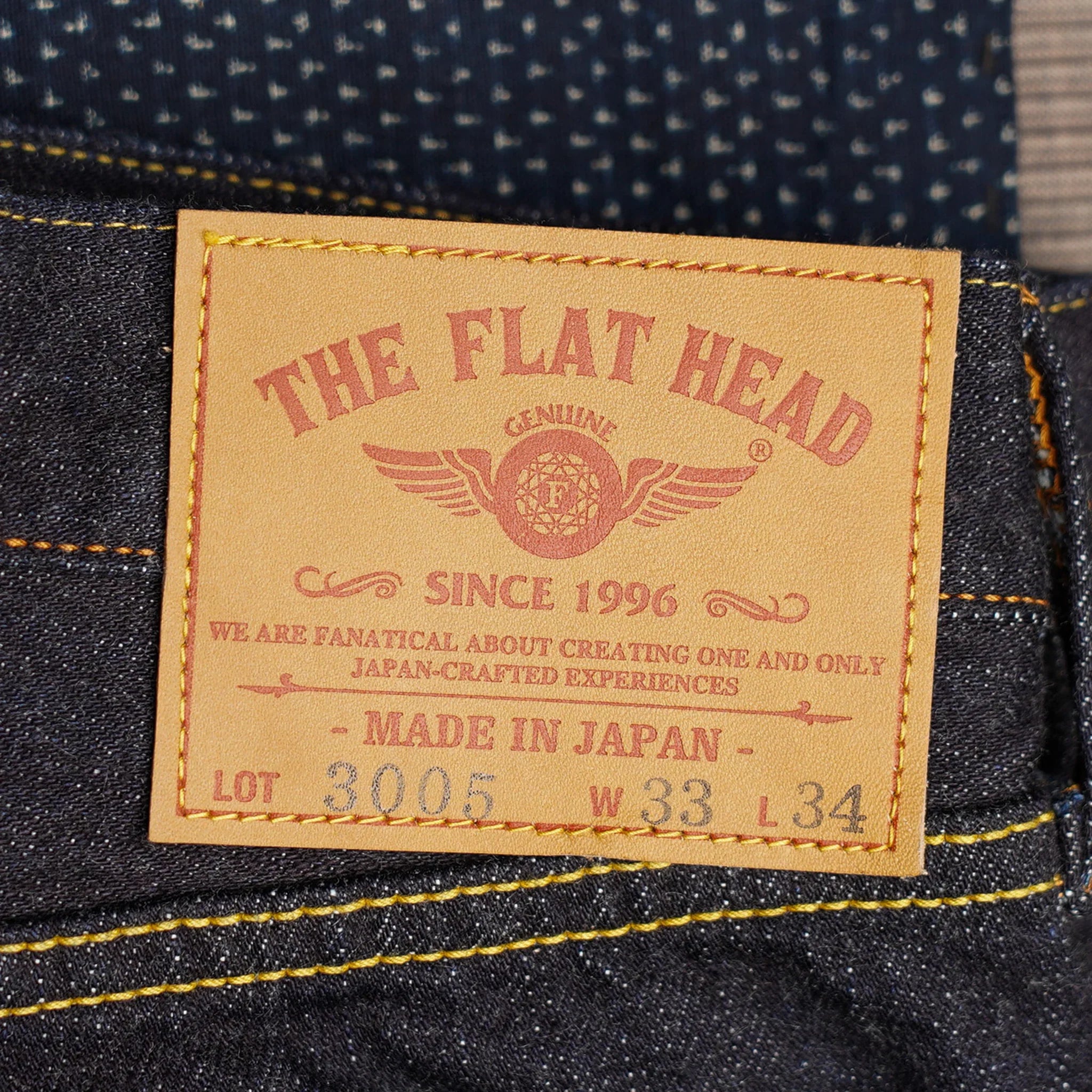 The Flat Head FN-3005 14.5oz Straight Selvedge Denim - Indigo