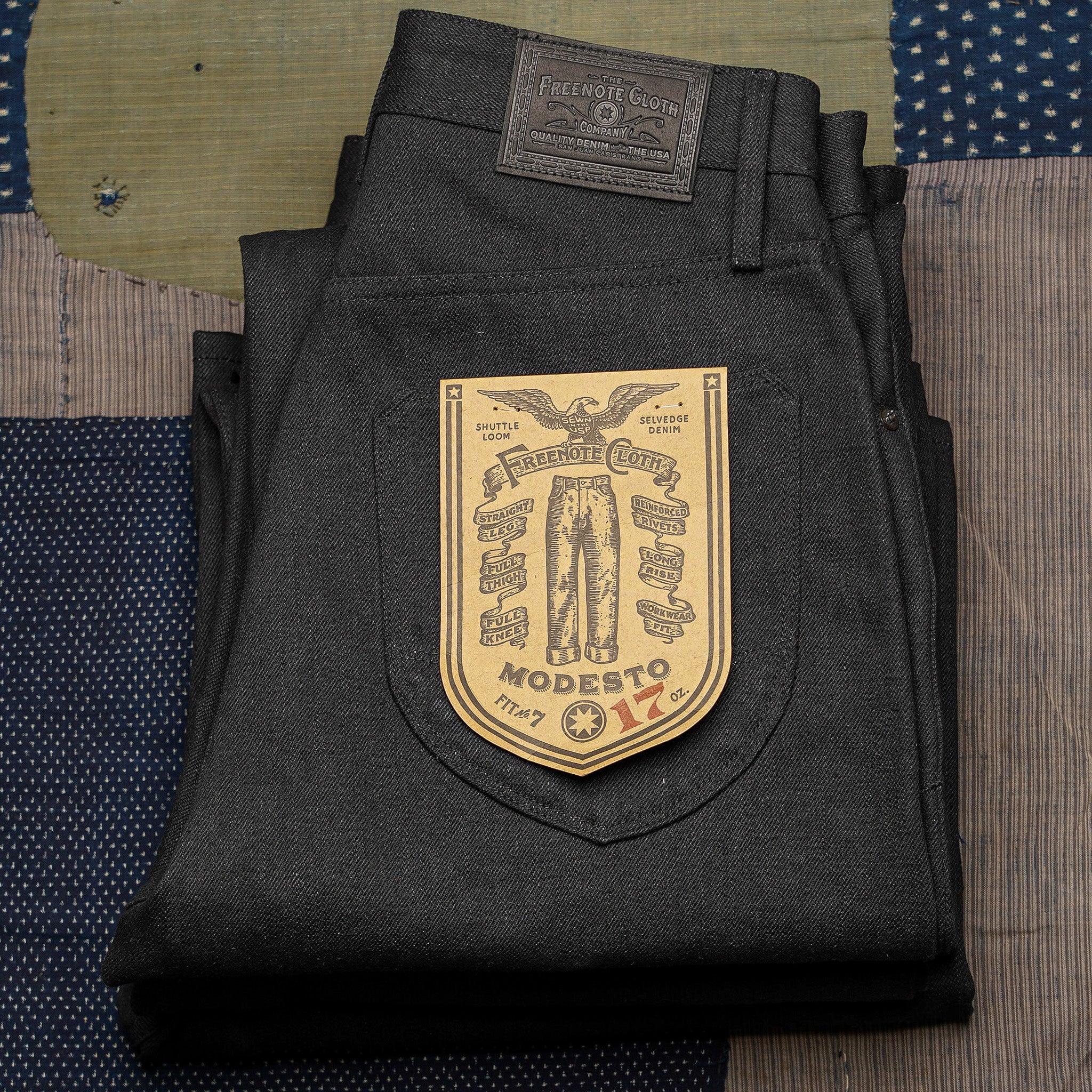 Freenote Cloth Modesto Wide Leg - 17oz Double Black Slub