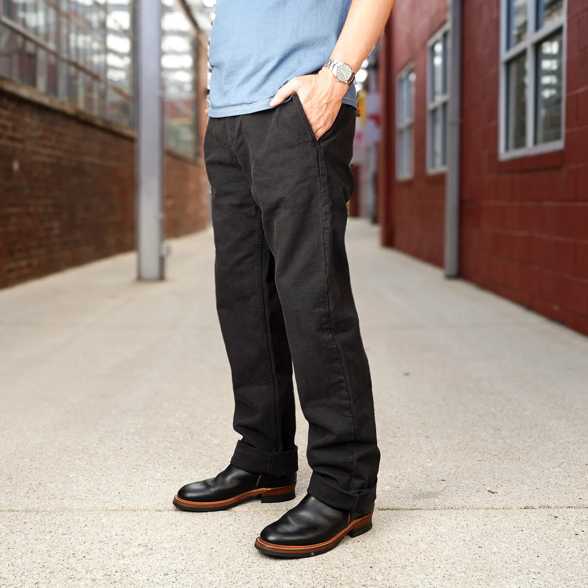 Freenote Cloth Deck Pant Straight Fit 14oz Slub - Black