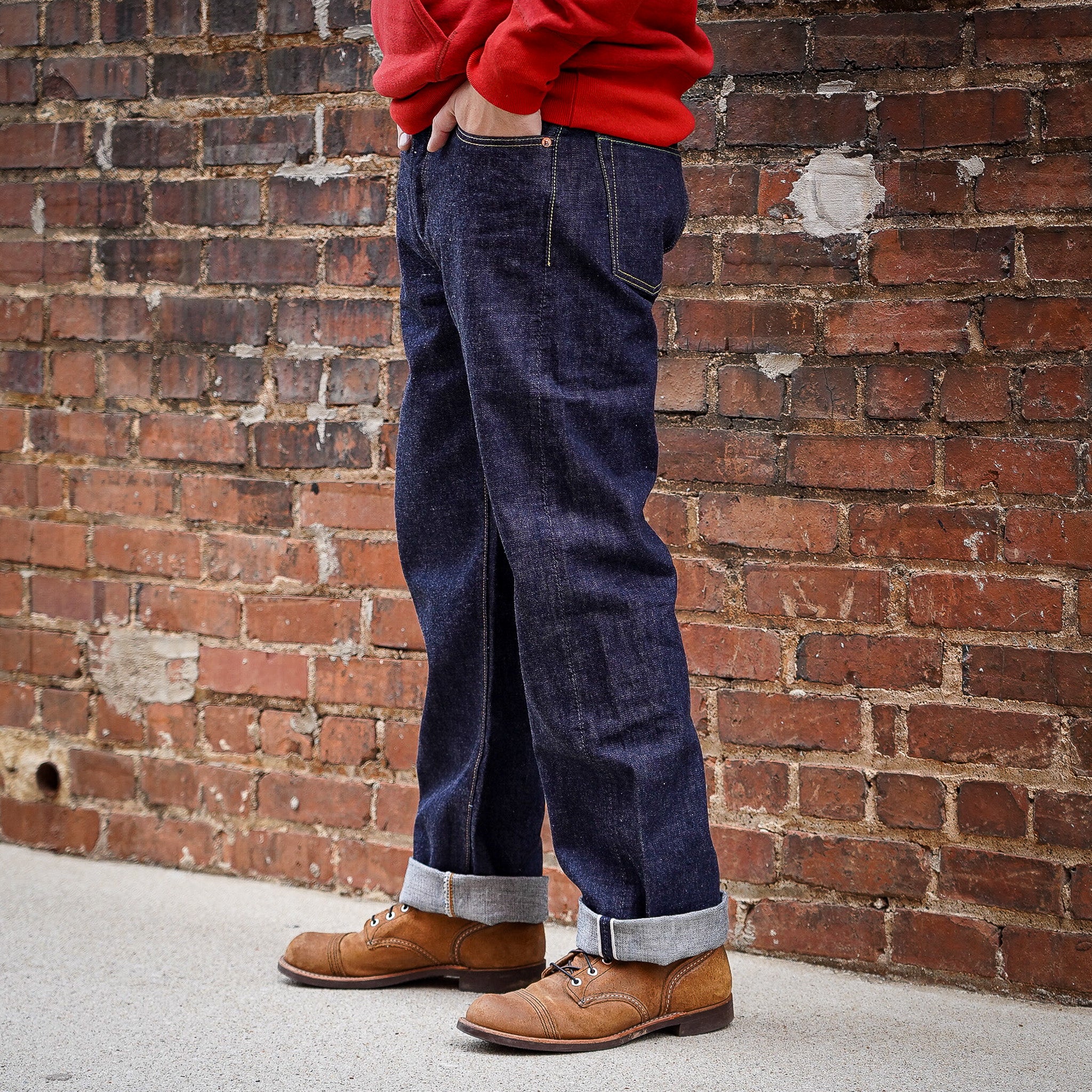 パンツ FULL COUNT / 1101 selvedge denim pants Fullcount 1101BK - Straight Selvedge Denim - Black