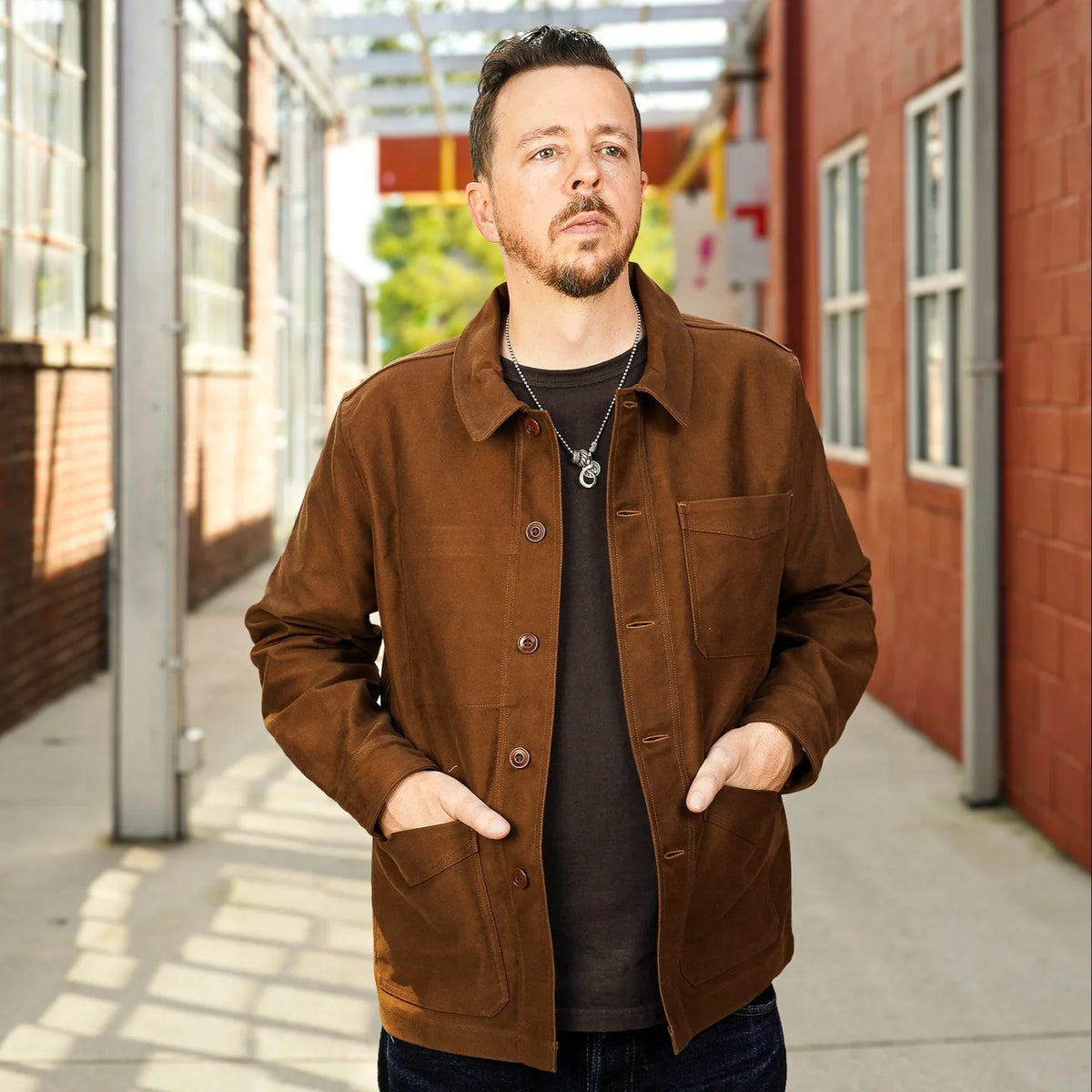 3sixteen French Work Jacket - Brown Moleskin – Guilty Party