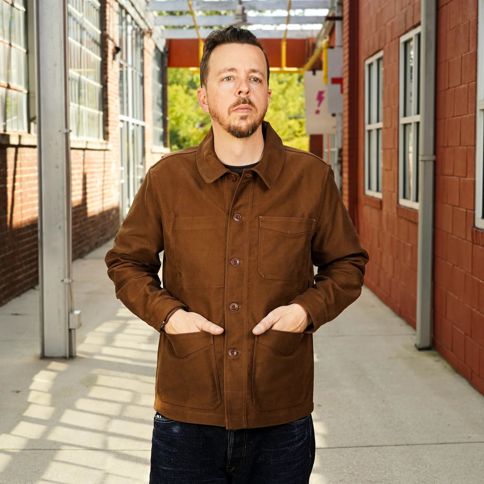 3sixteen French Work Jacket - Brown Moleskin