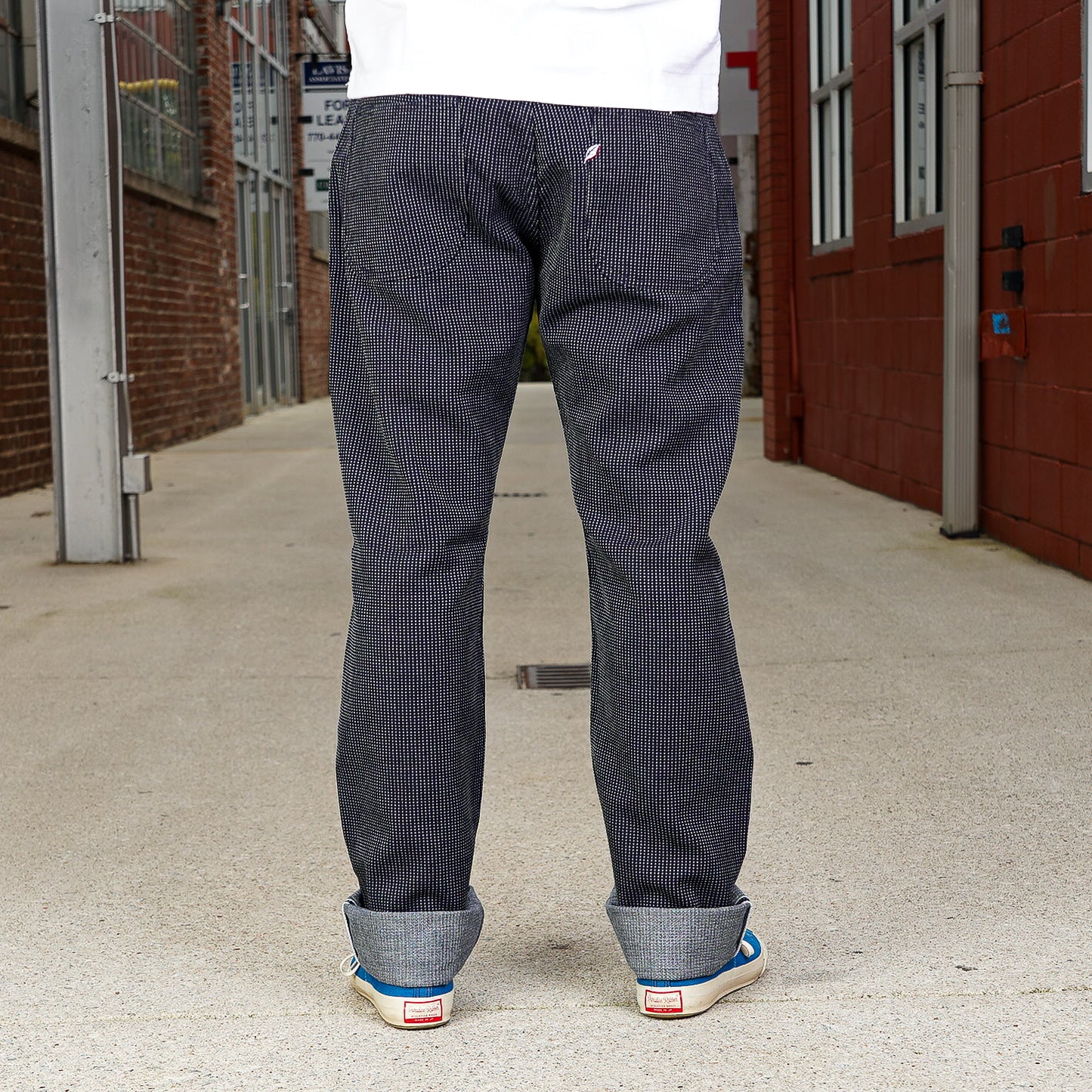 Pure Blue Japan Stitch Stripe Comfortable Trousers - Indigo