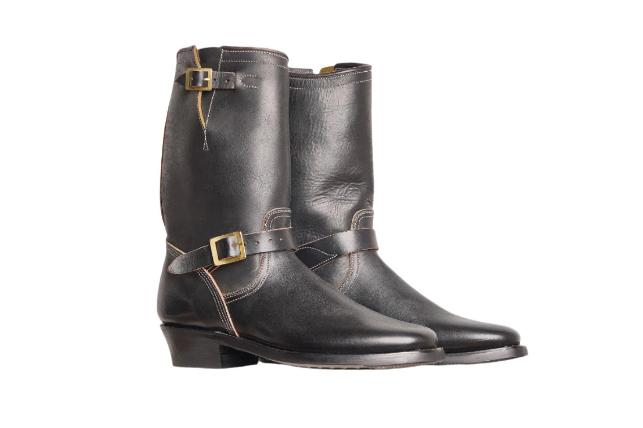 Unsung House Engineer Boots - Wicket & Craig / Horween - Overdyed Black