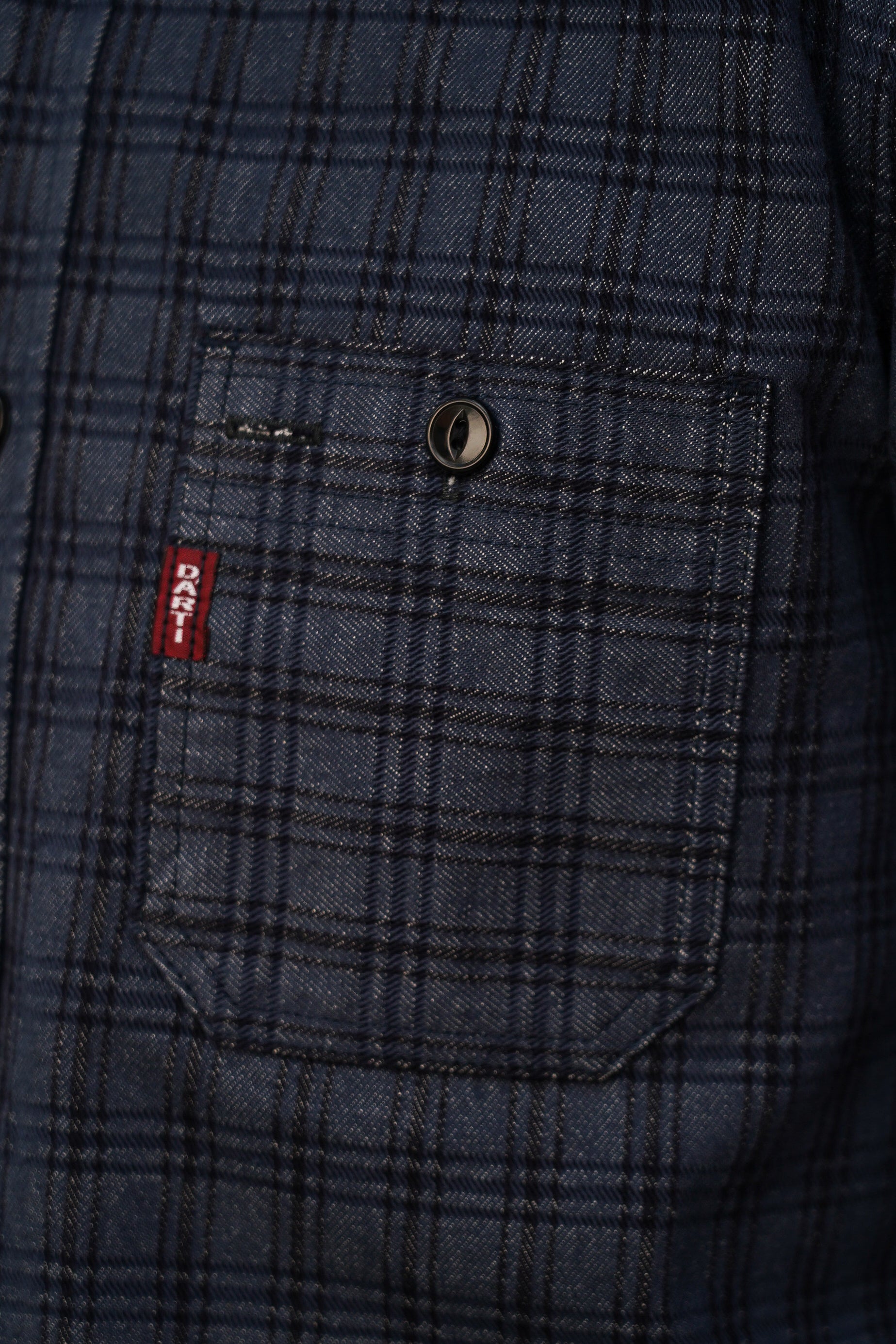 Studio D'Artisan 5734 13oz Jacquard Check Shirt - Navy
