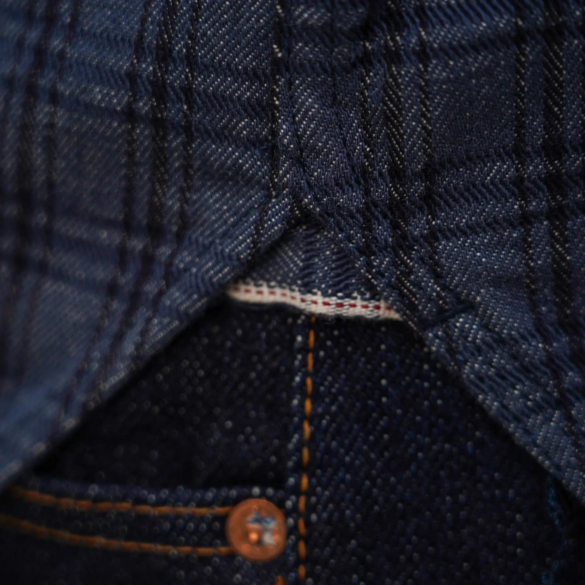 Studio D'Artisan 5734 13oz Jacquard Check Shirt - Navy