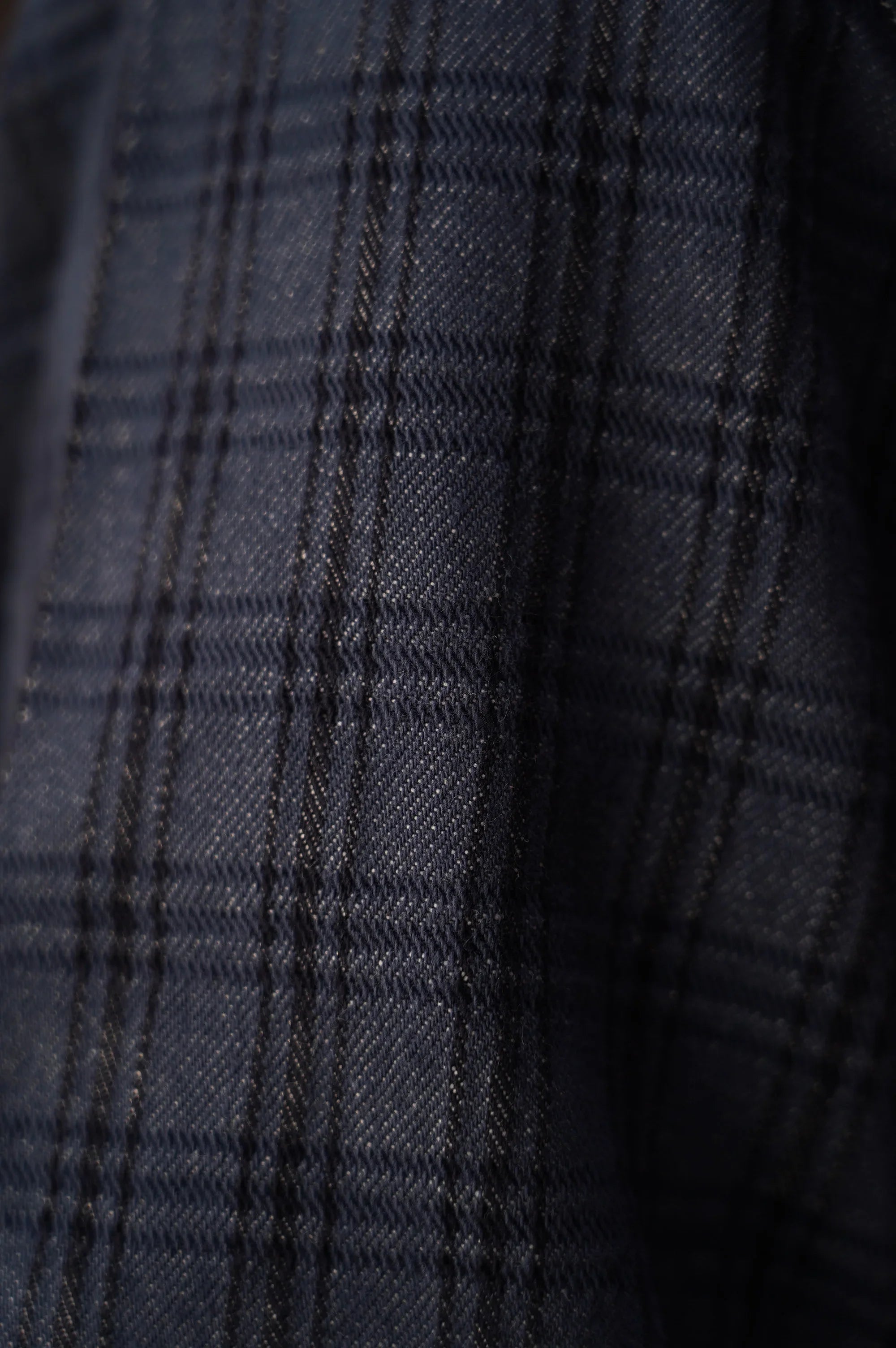 Studio D'Artisan 5734 13oz Jacquard Check Shirt - Navy