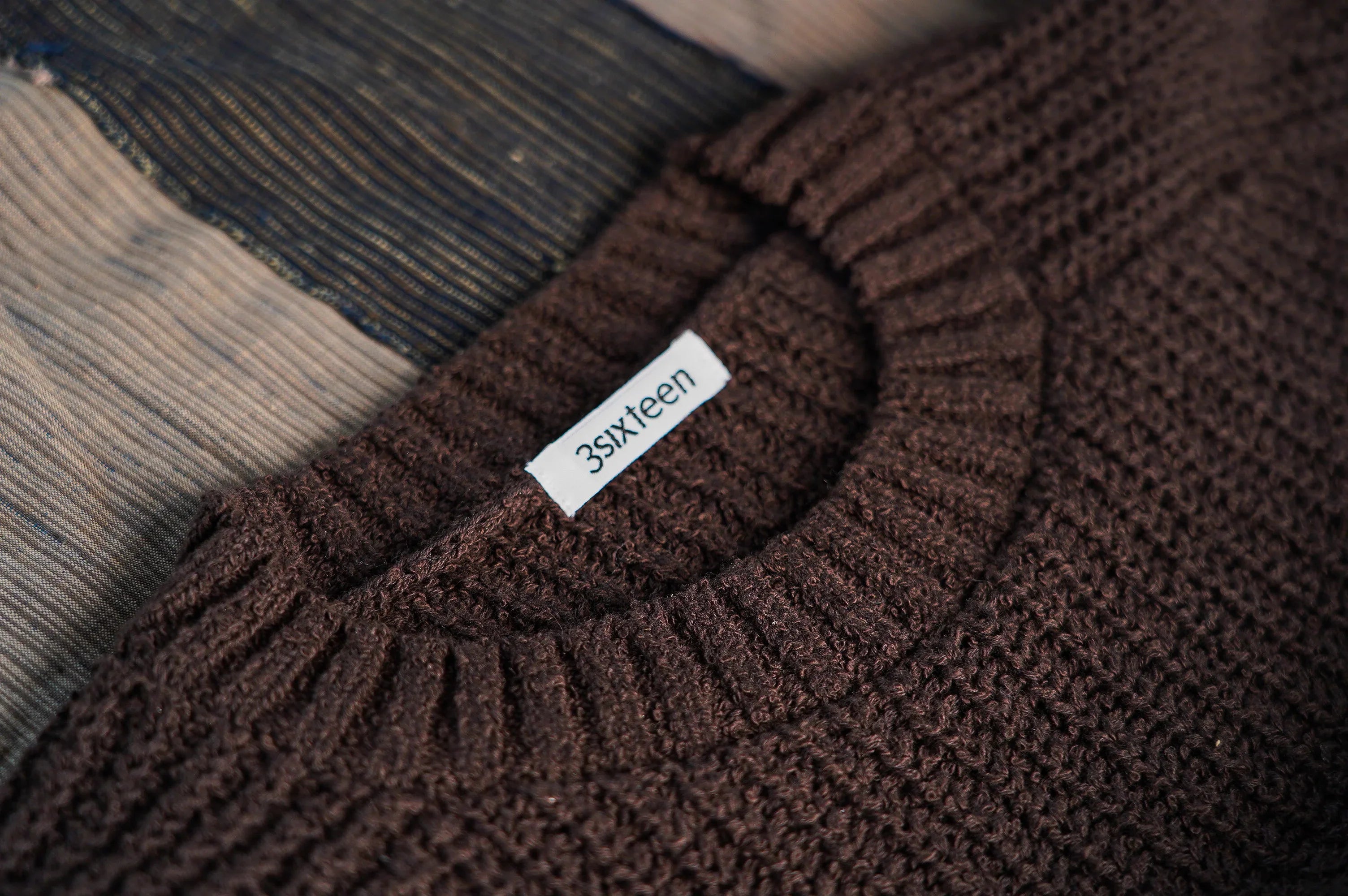 3sixteen Cotton Crewneck Sweater - Bark Boucle