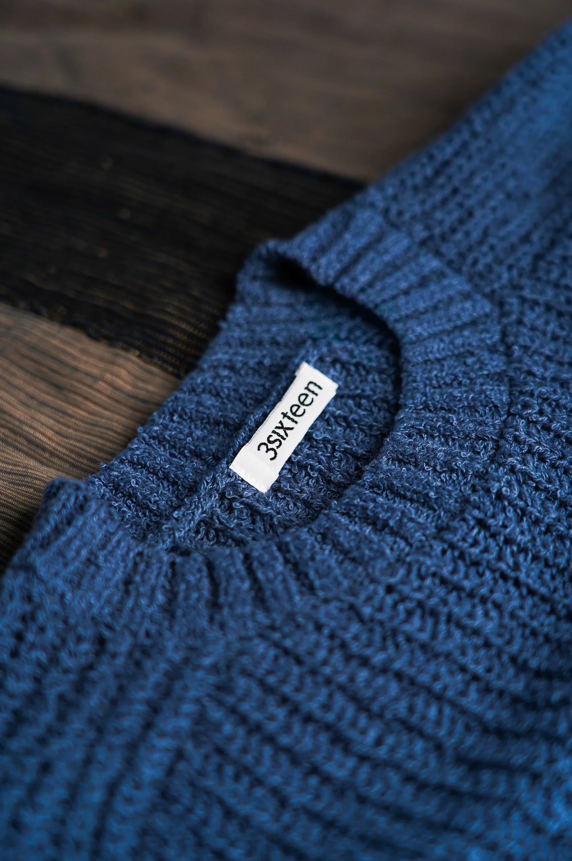 3sixteen Cotton Crewneck Sweater - Lapis Boucle