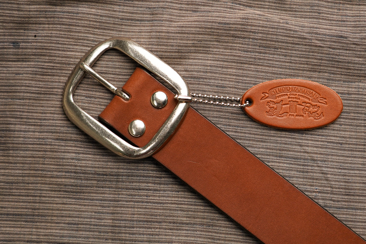 Studio Z leather belt, genuine leather, handcrafted!, see pictures , New 45 long Joseph Solid Brass Buckle Genuine Full-Grain Cowhide Leather  main image 4