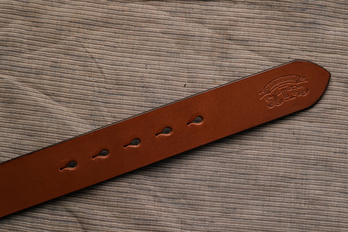 Studio Z leather belt, genuine leather, handcrafted!, see pictures , New 45 long Joseph Solid Brass Buckle Genuine Full-Grain Cowhide Leather  main image 2