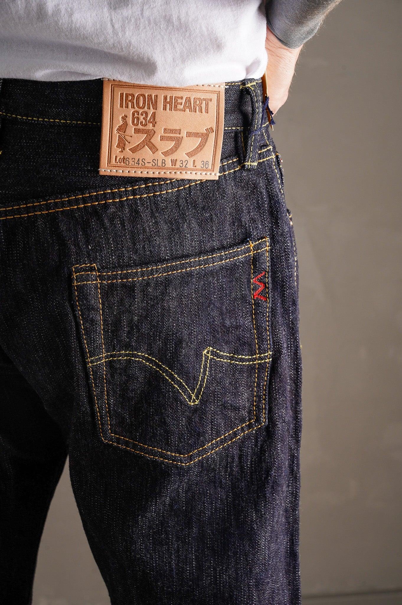 Iron Heart IH-634S-SLB 16oz Slubby Selvedge Denim Straight Cut Jeans - Indigo