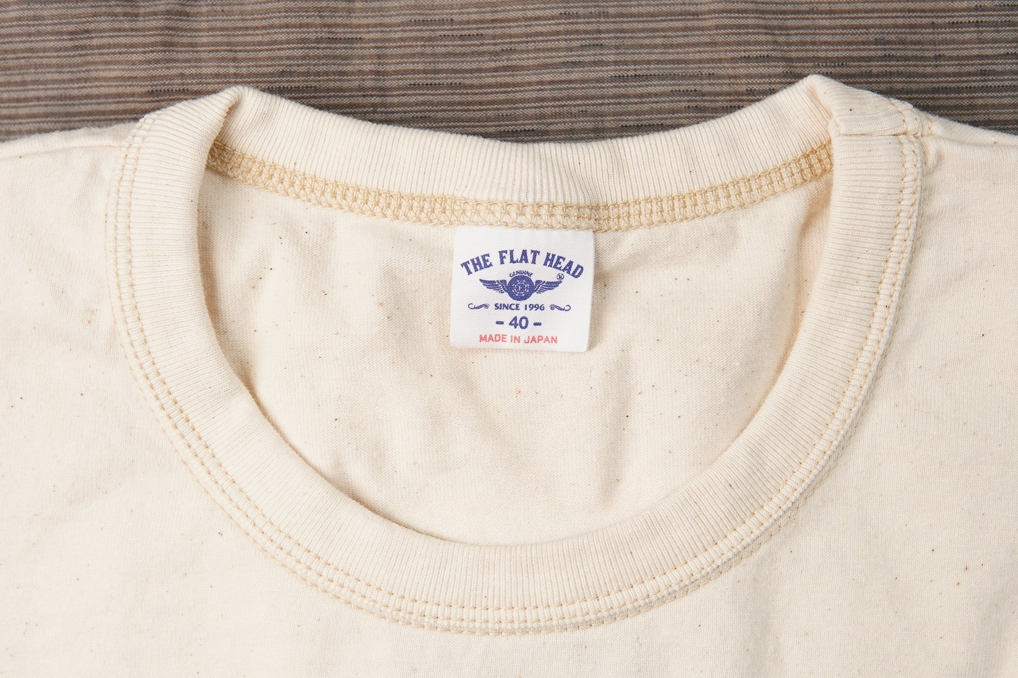 The Flat Head FN-THC-101 9oz Heavyweight Tee - Natural