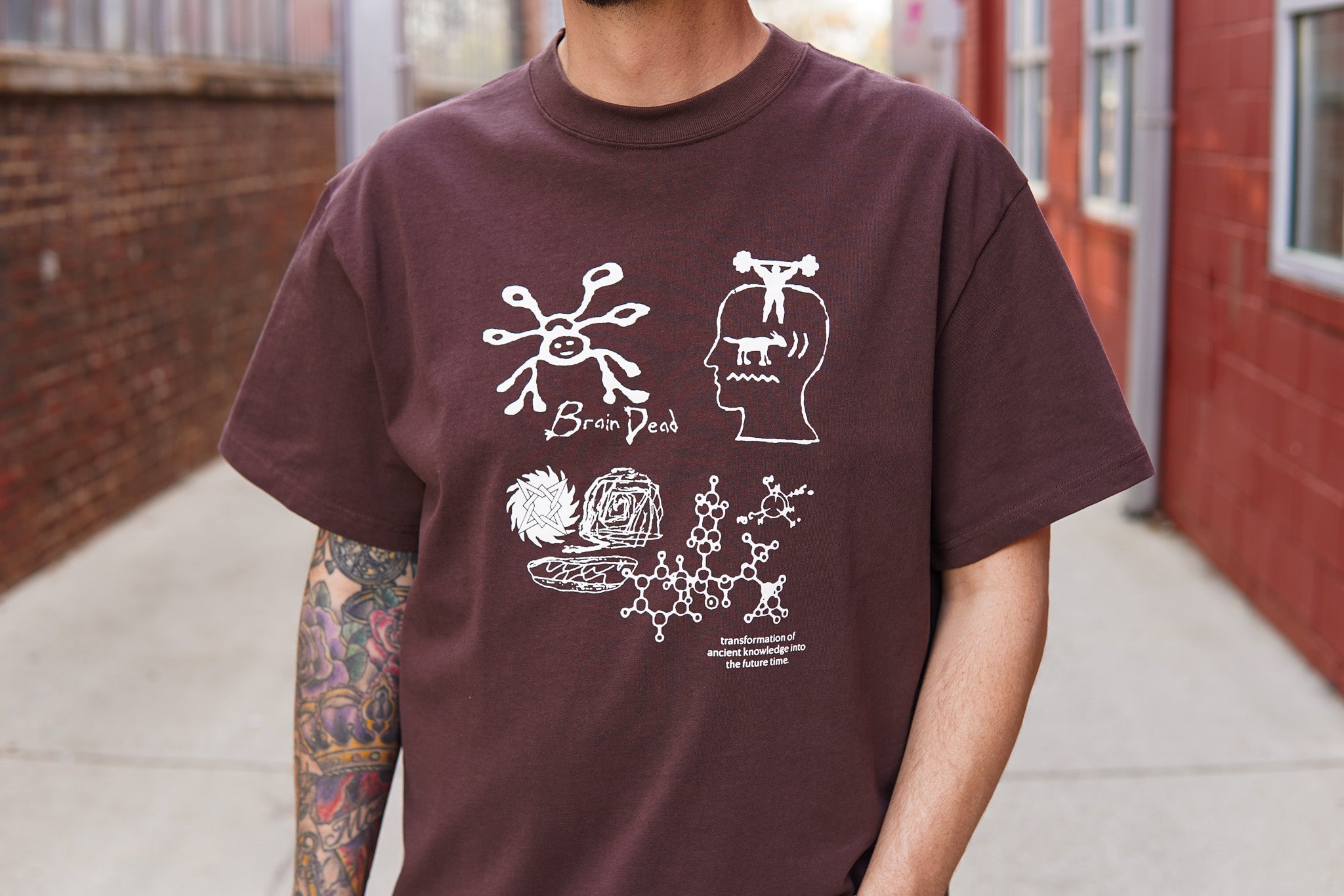 Brain Dead Ancient Knowledge T-Shirt - Berry