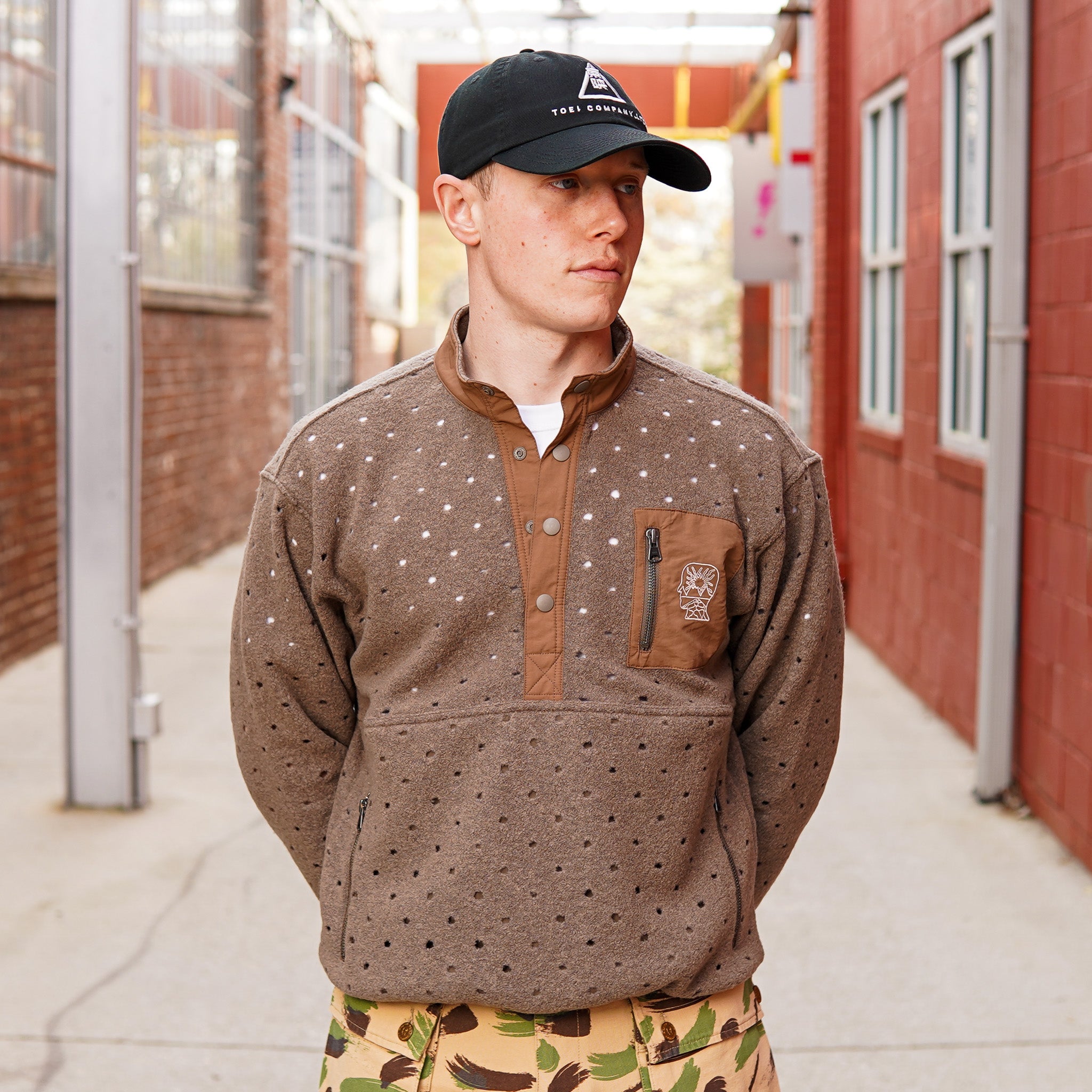 Brain Dead Hole Mock Neck Pullover - Brown – Guilty Party