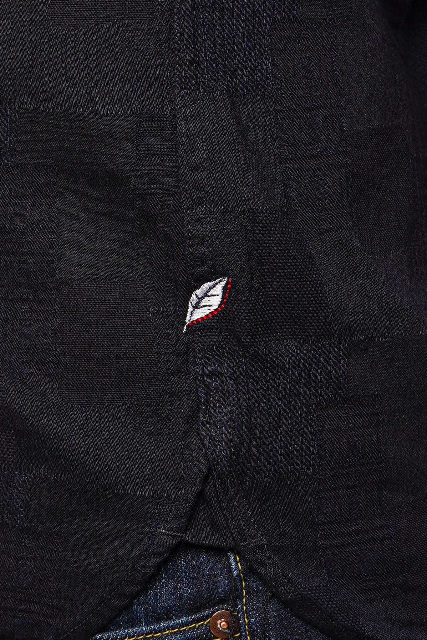 Pure Blue Japan 2239-ID Woven Jacquared Boro Patchwork Shirt - Double Indigo