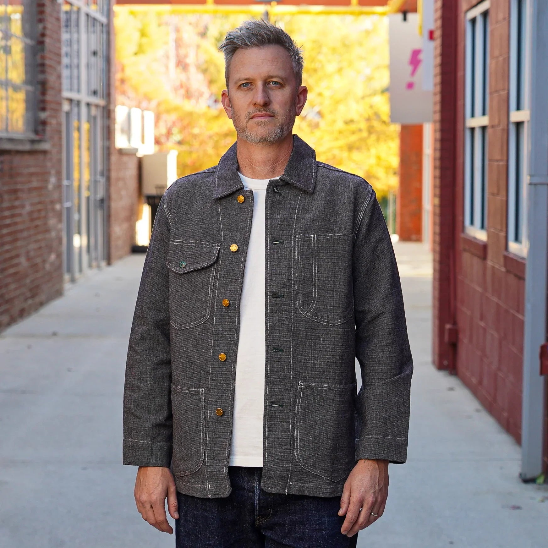 Wythe Heavyweight Pinpoint Canvas Barn Jacket - Night Sky