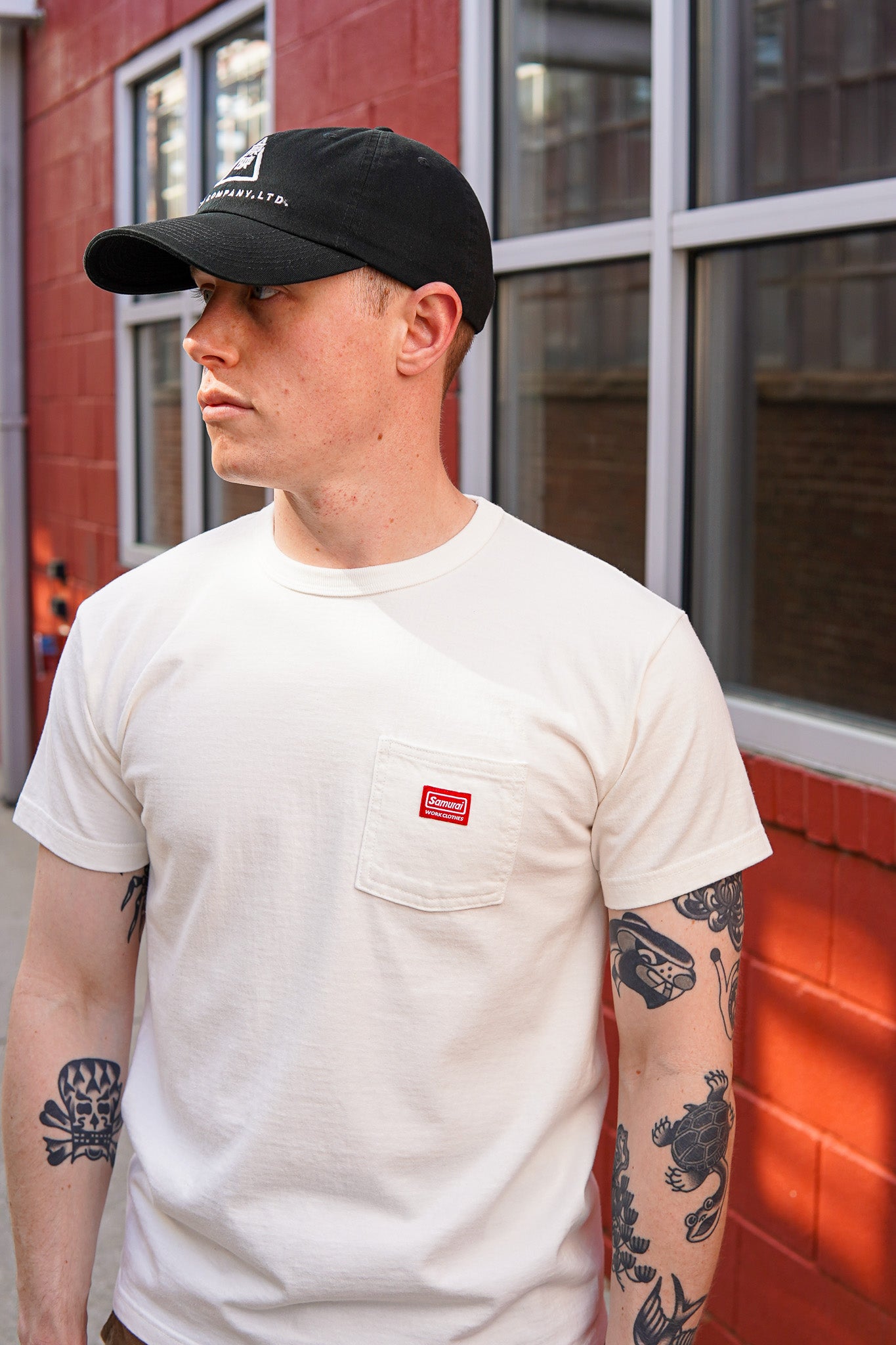 Samurai SWCT-101L Heavy Weight Pocket T-Shirt (Longer Length) - White