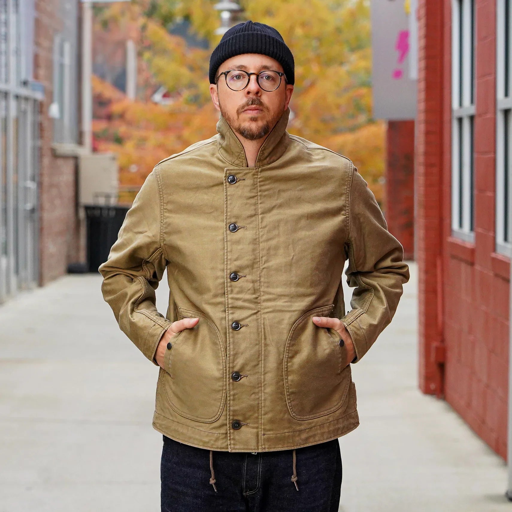 Iron Heart IHM-48-KHA 12oz Whipcord Lightweight N1 Deck Jacket