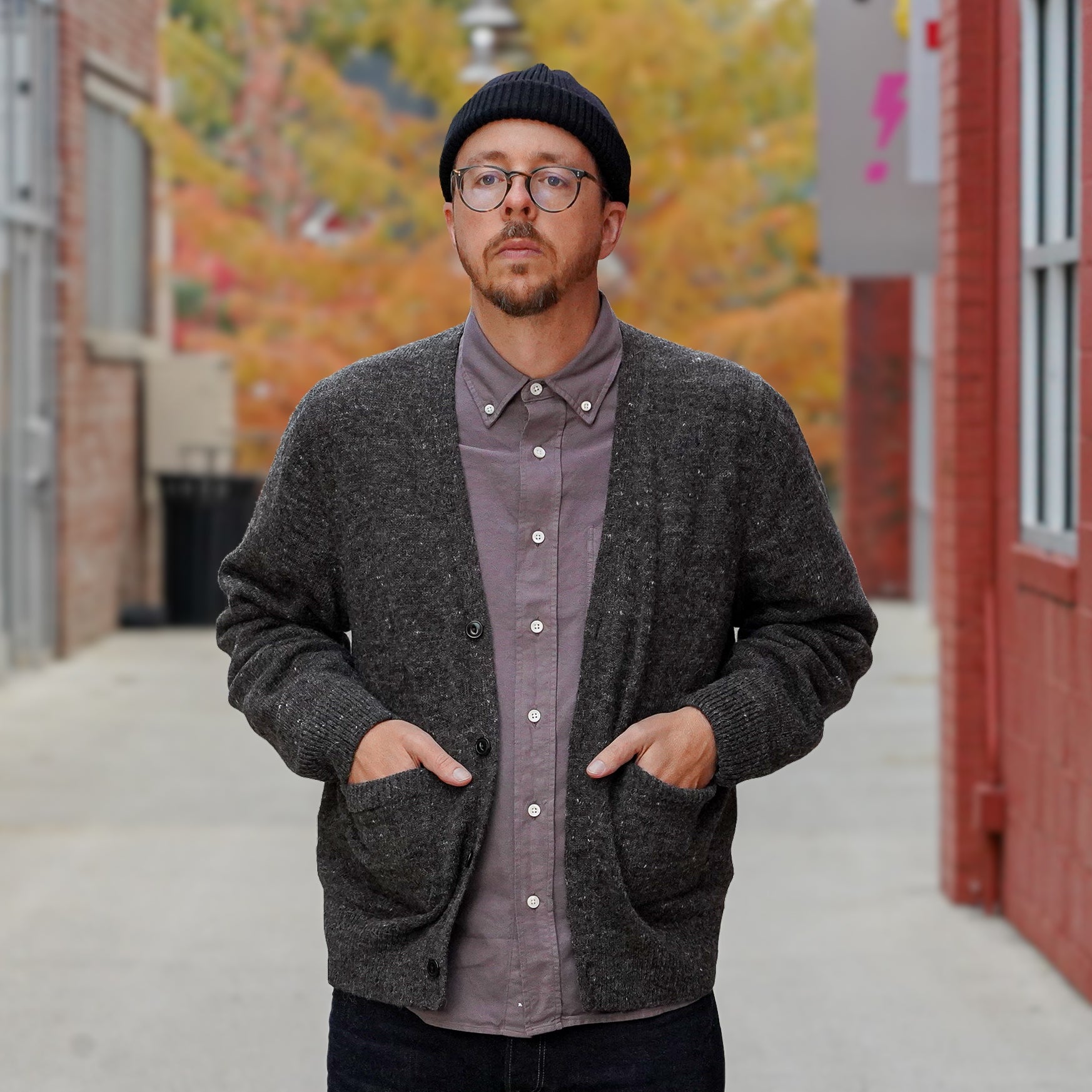 3sixteen Classic Cardigan - Pewter Tweed
