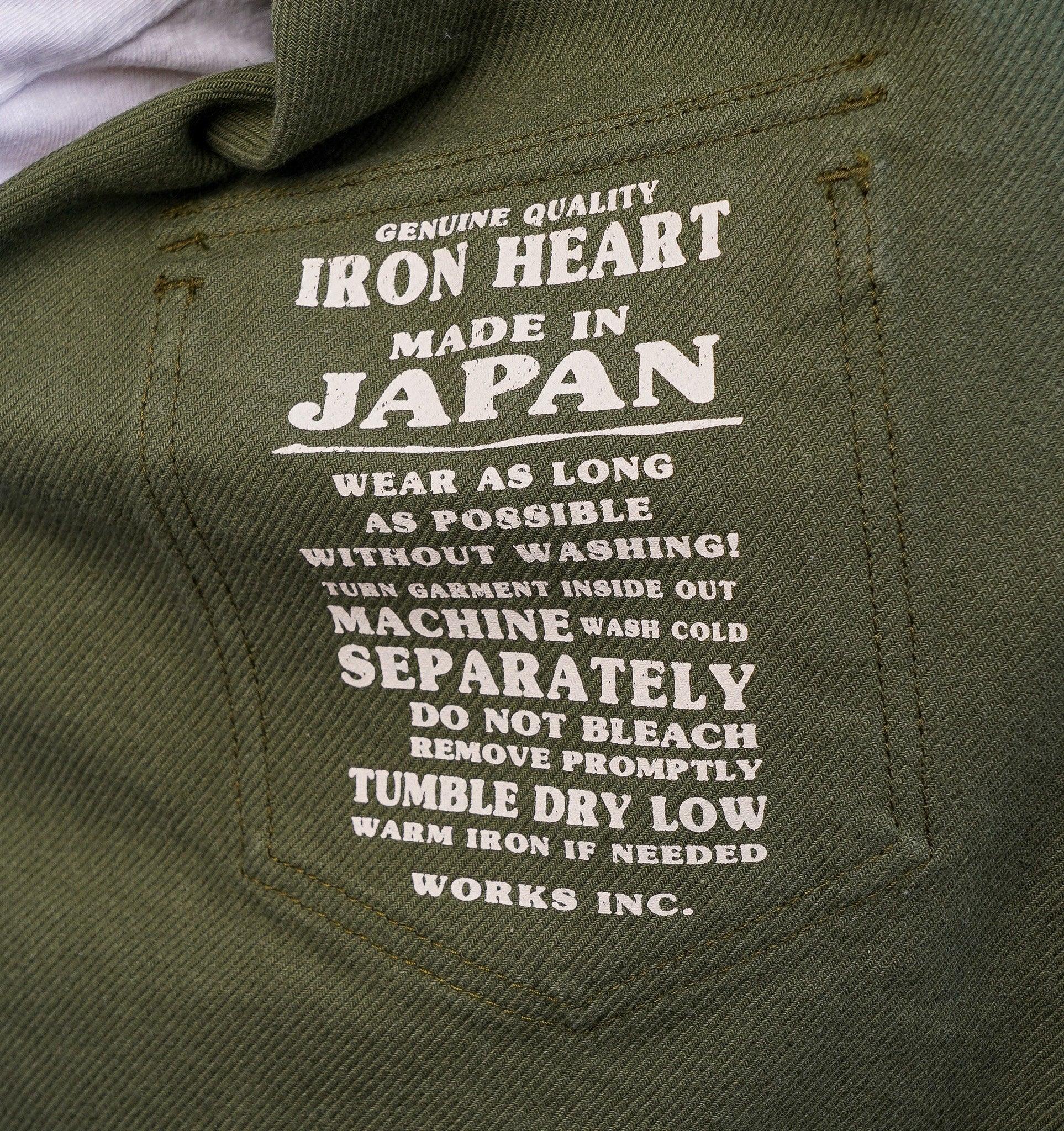 Iron Heart IHSH-235-OLV 13oz Military Serge Western Shirt - Olive Drab Green