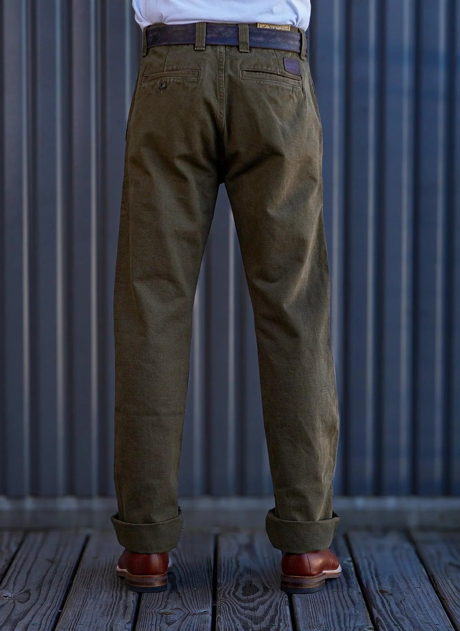 Freenote Cloth Deck Pant Straight Fit 14oz Slub - Army Green