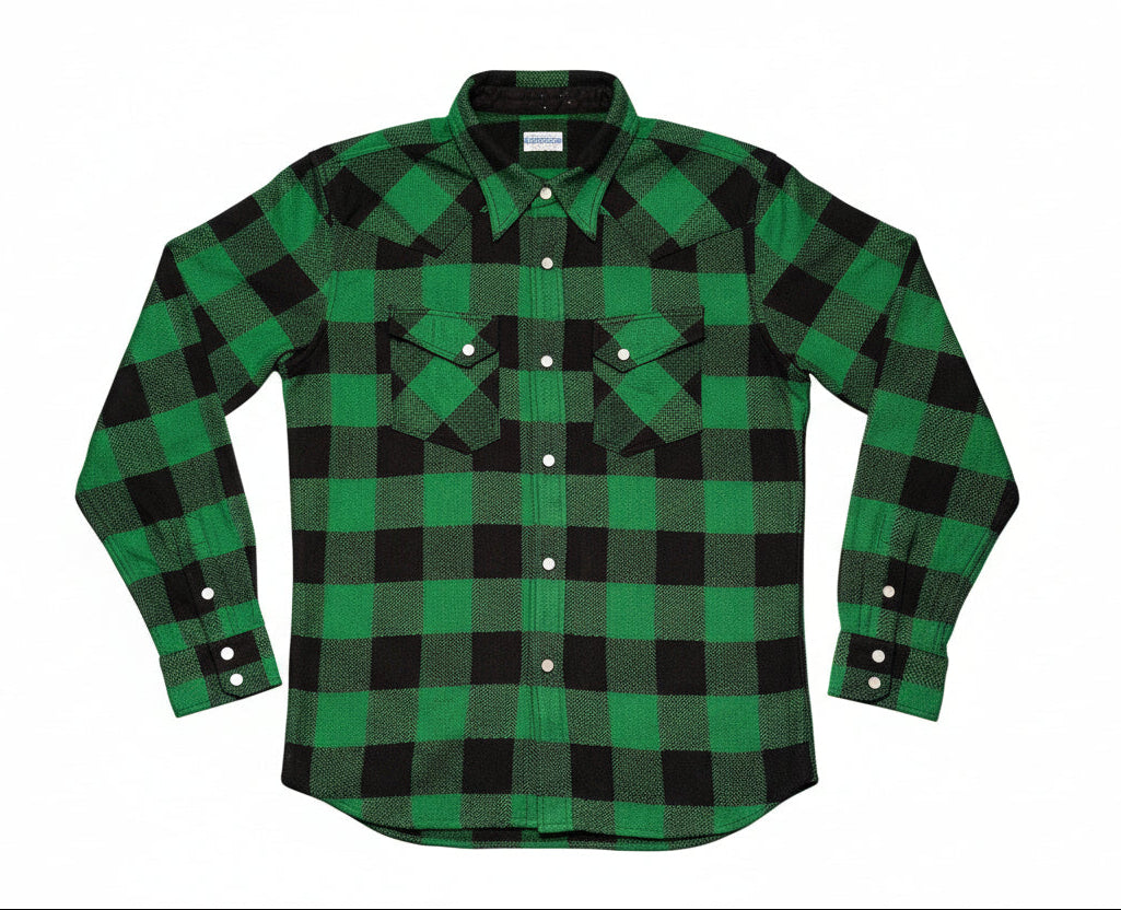 The Flat Head FN-SNW-101L Block Check Flannel Western Shirt