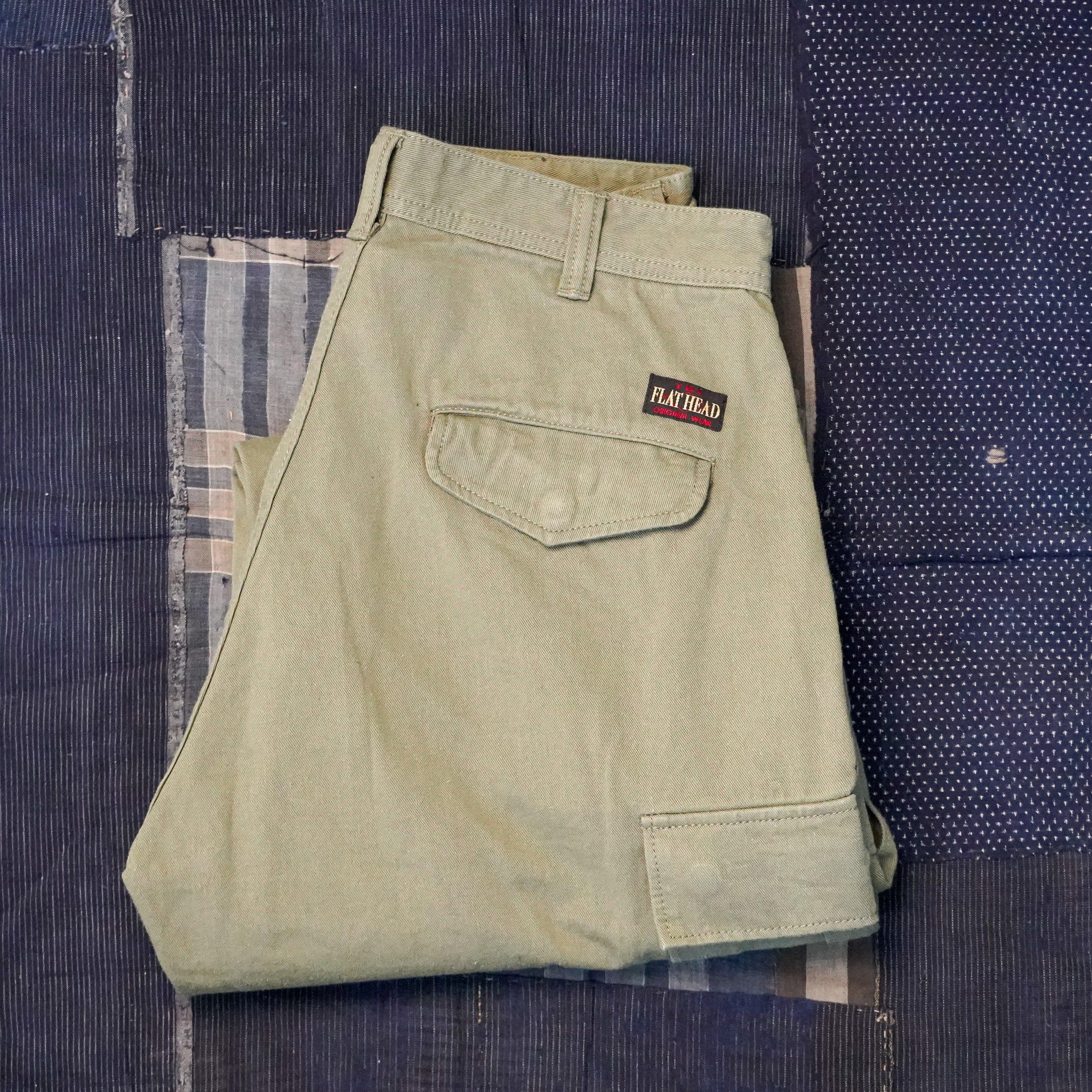 The Flat Head FN-PA-C016 Cargo Pants - Olive – Guilty Party