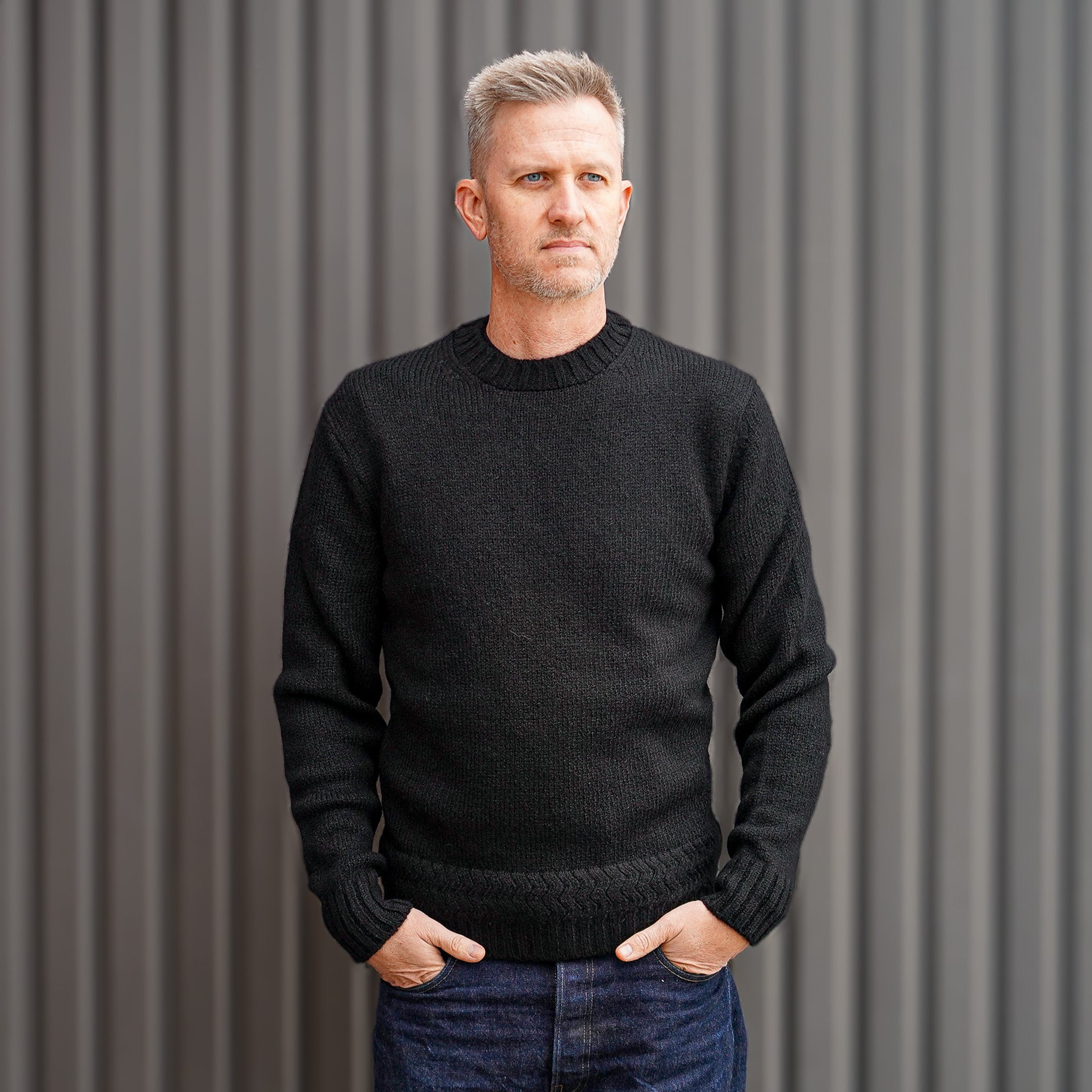3sixteen Alpaca Crewneck Sweater - Black