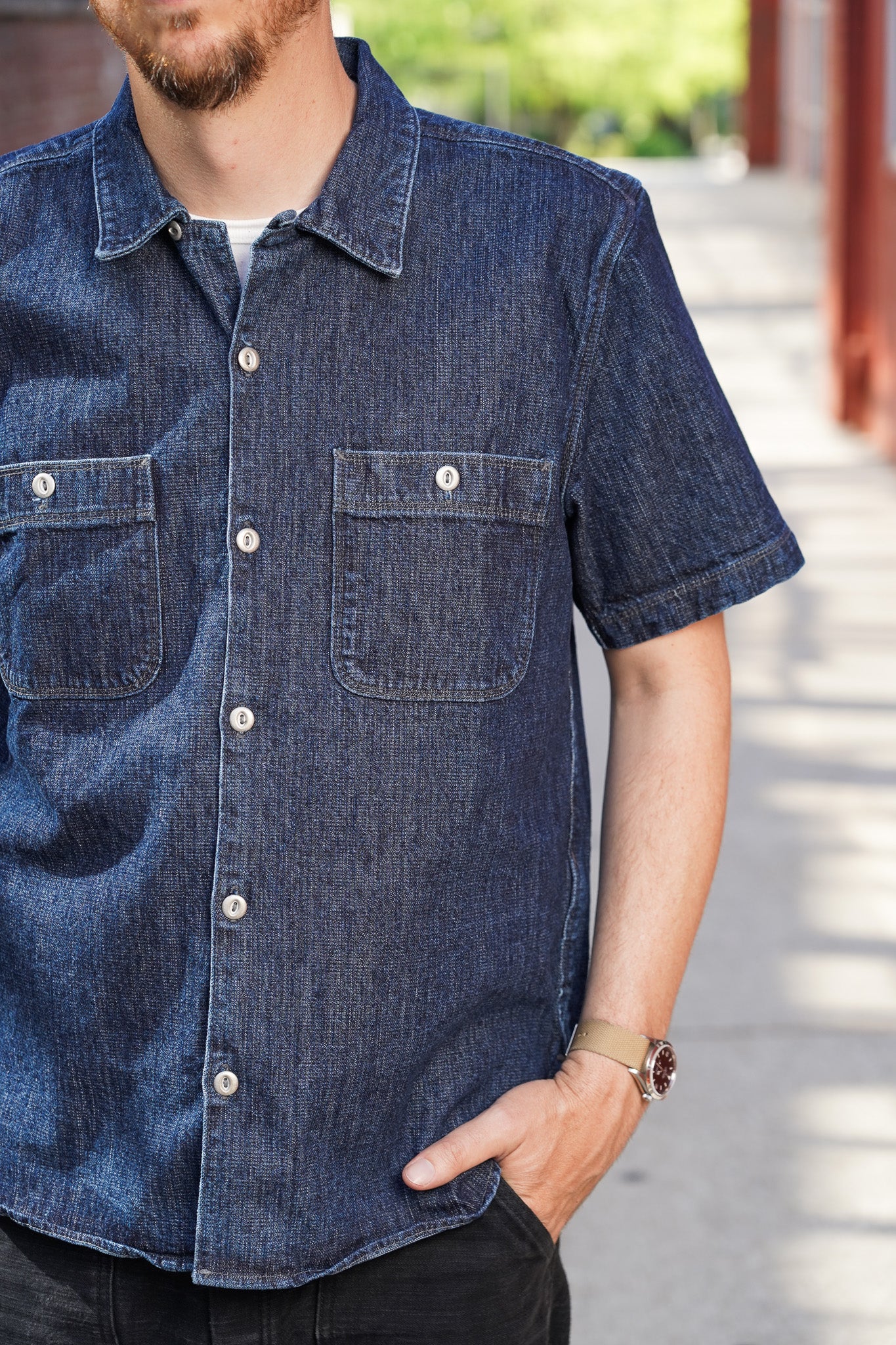 Freenote Cloth Dayton Shirt - Indigo Stonewash