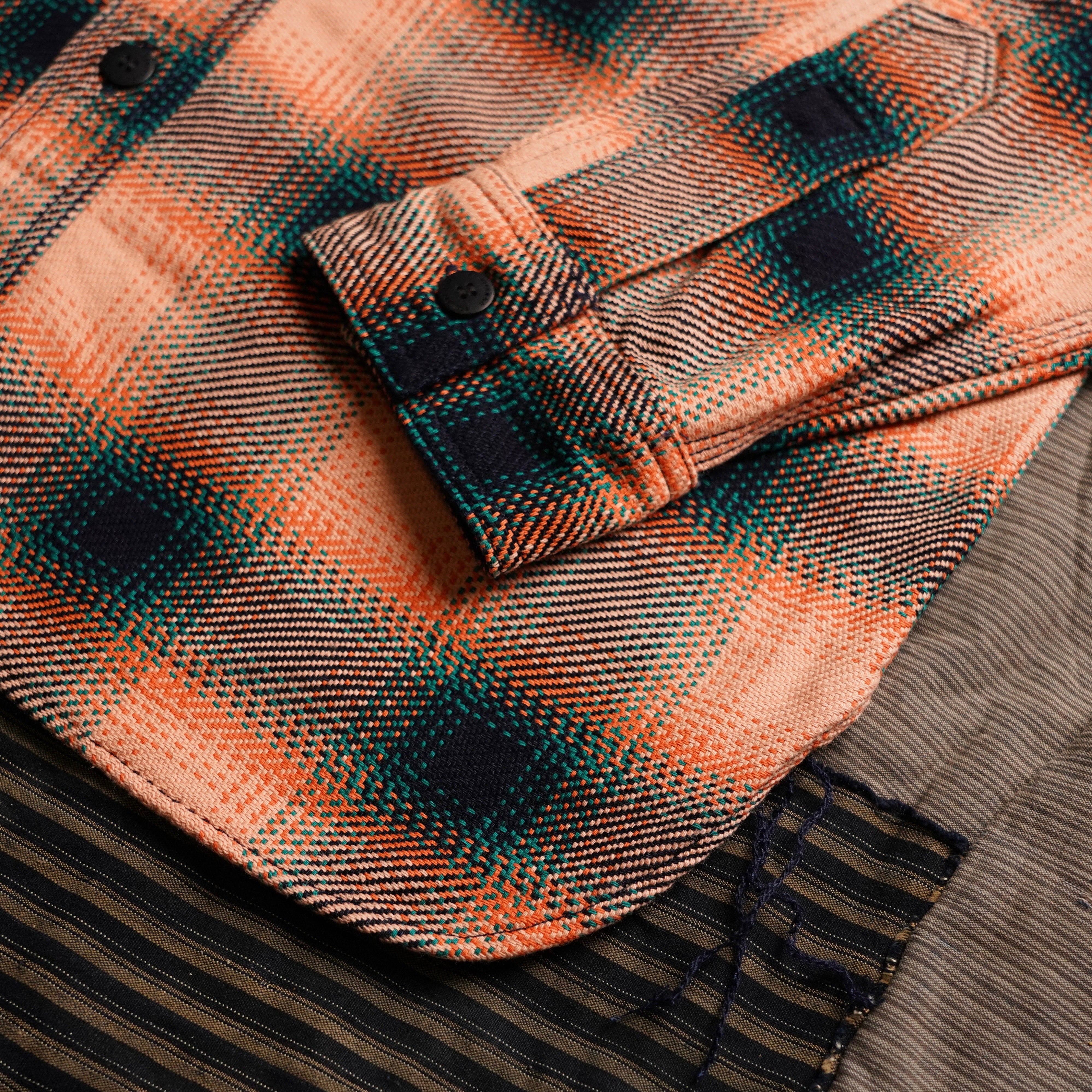 Samurai SIN25-01W Heavy Rope Dyed Indigo Flannel - Indigo/Pink