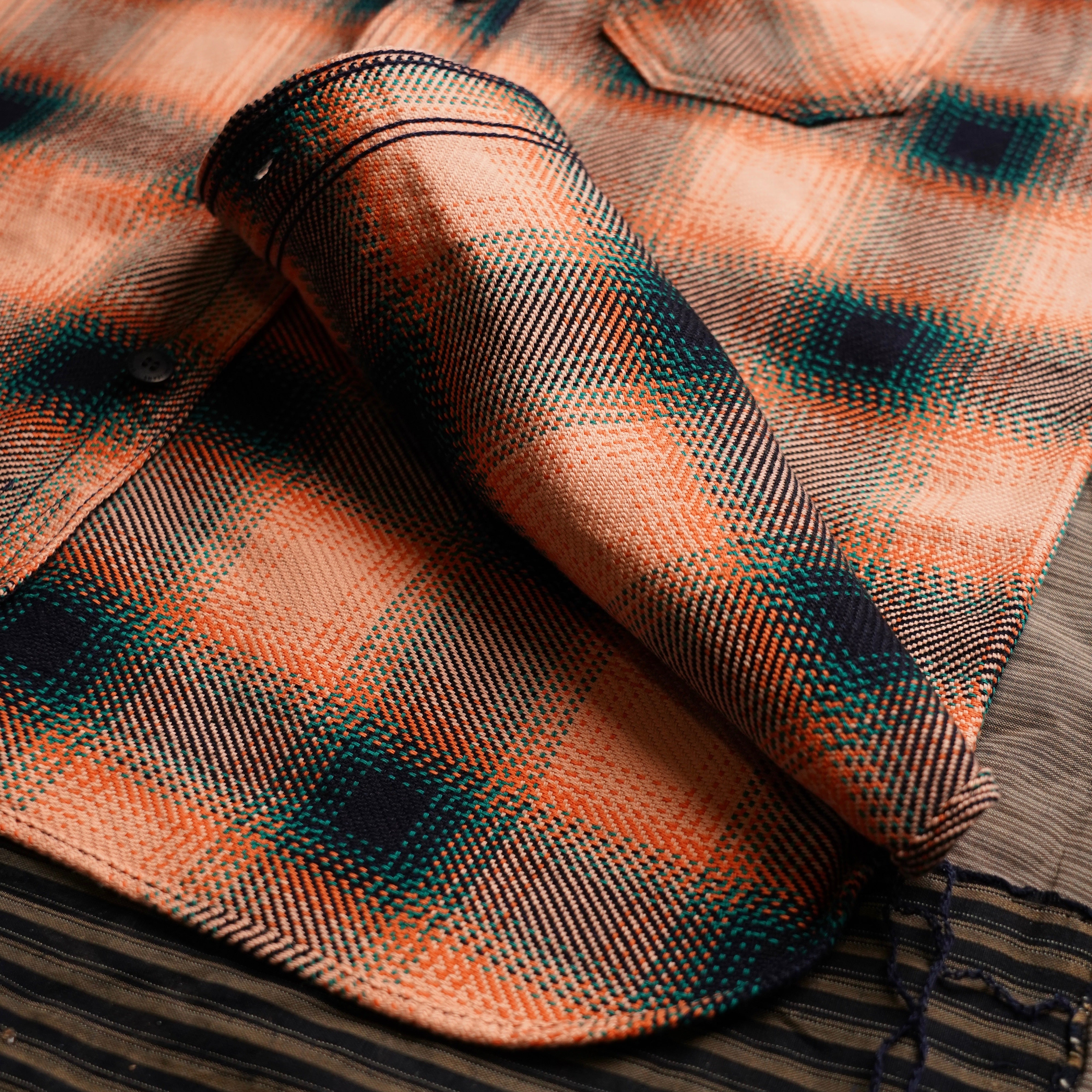 Samurai SIN25-01W Heavy Rope Dyed Indigo Flannel - Indigo/Pink