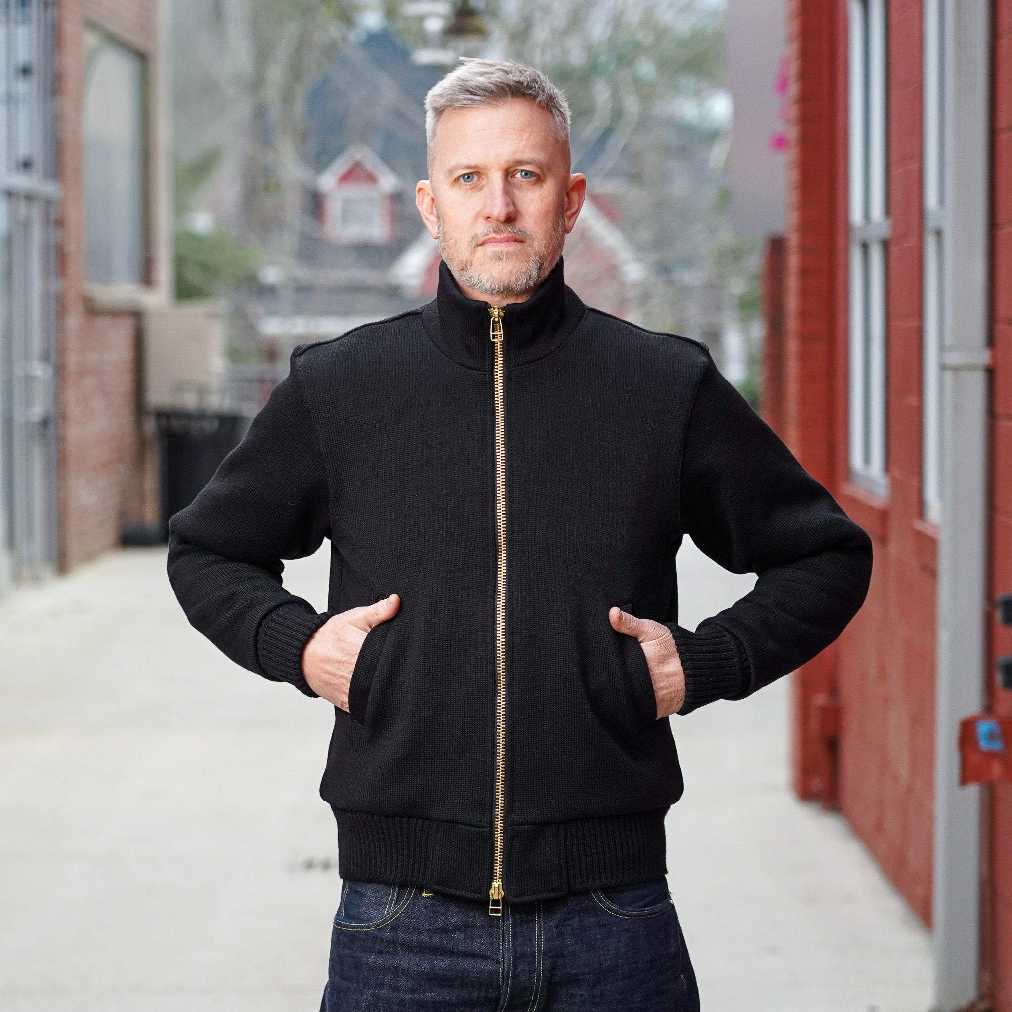 Dehen 1920 Full Throttle Moto-Sweater - Black