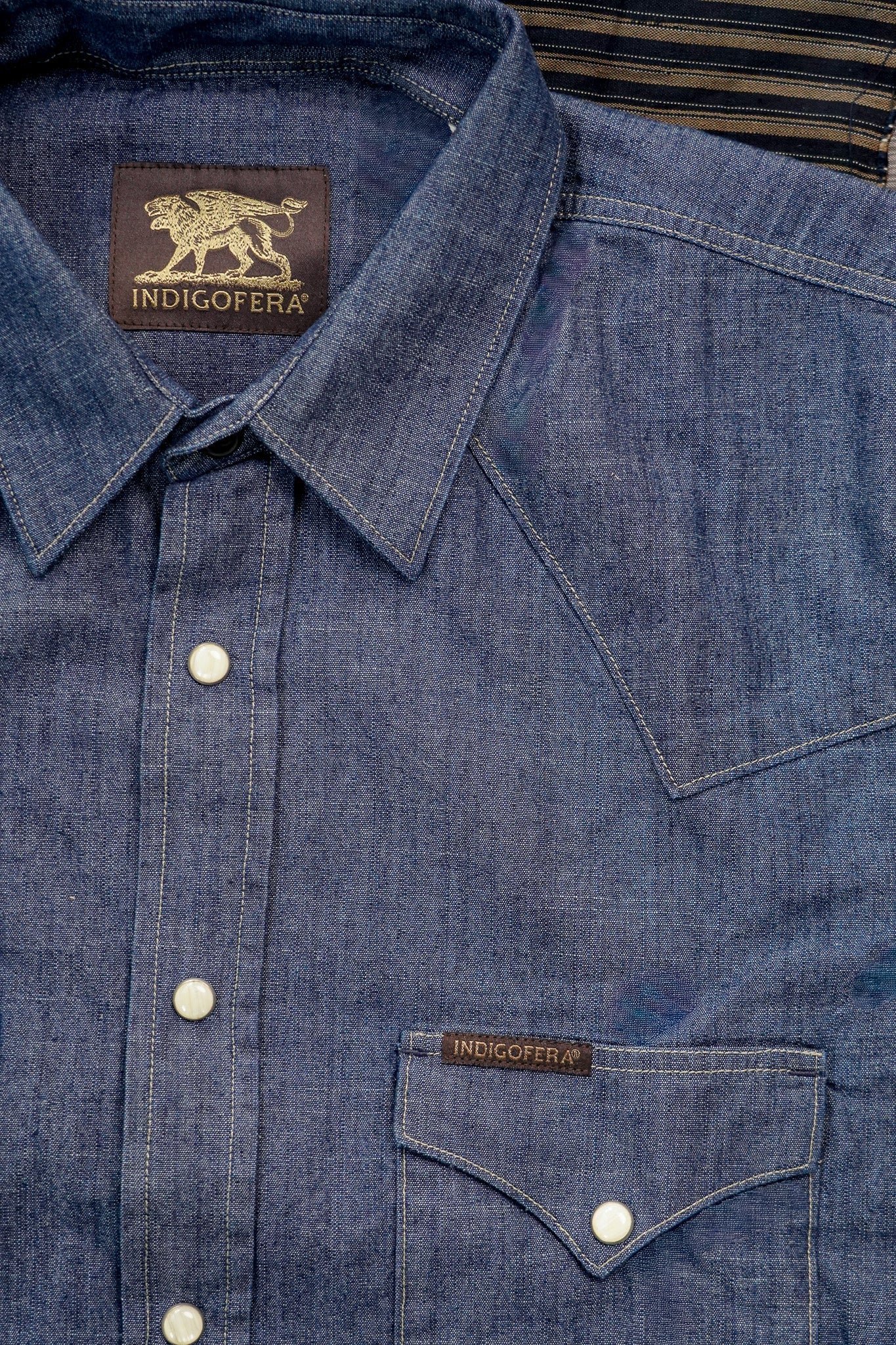 Indigofera Sideras Western Shirt - Indigo Chambray