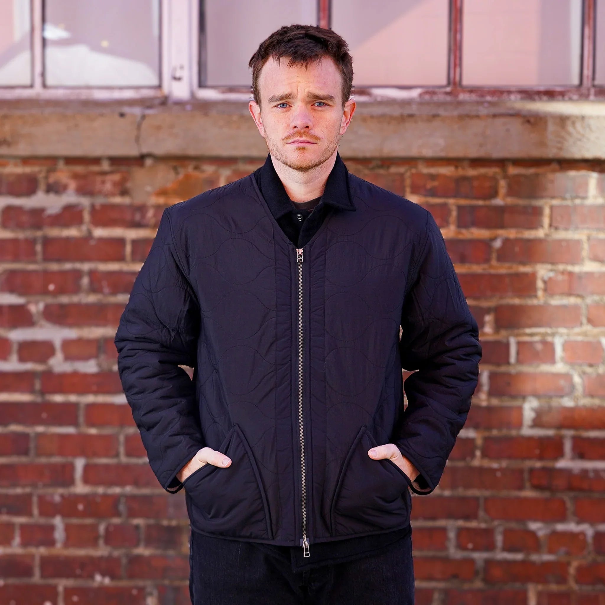 3sixteen Zip Liner Jacket - Black Nylon/Sherpa