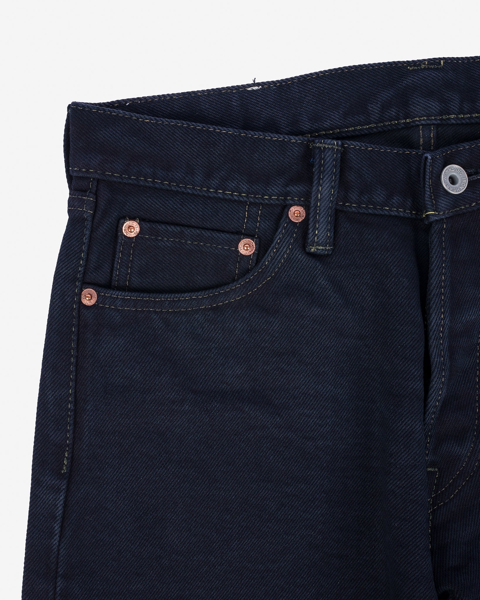 Iron Heart IH-634S-B 21oz Selvedge Denim Straight Cut Jeans - Indigo Overdyed Black