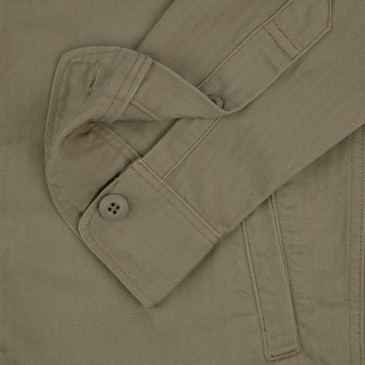 Iron Heart IHSH-385-BEI 9oz Herringbone Military Shirt - Beige