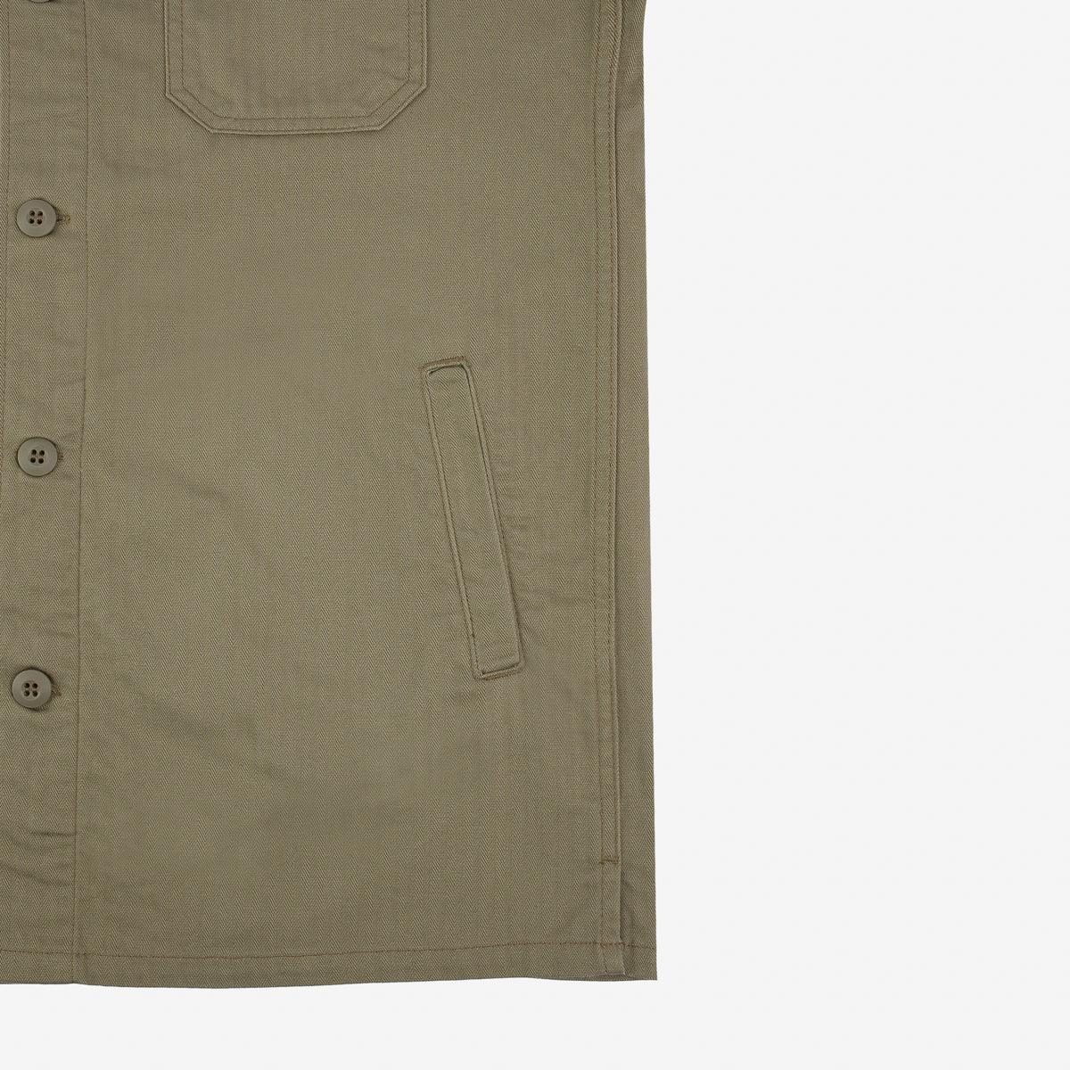 Iron Heart IHSH-385-BEI 9oz Herringbone Military Shirt - Beige