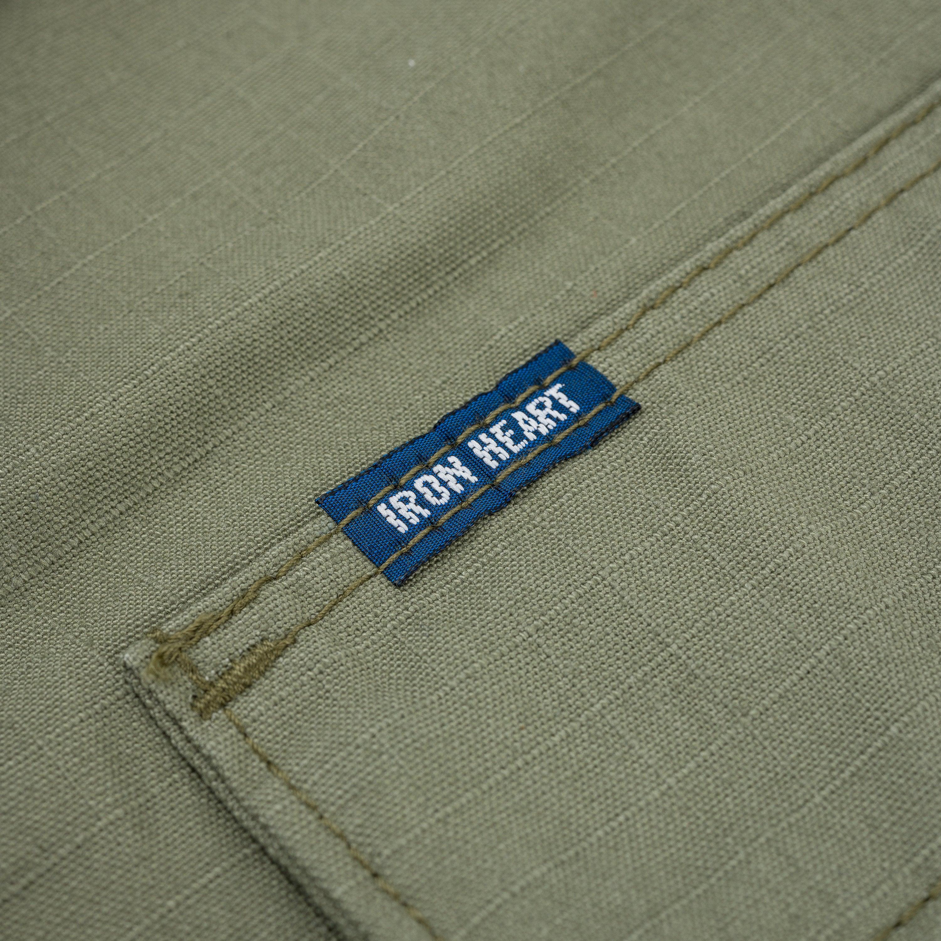 Iron Heart IHSH-415-GRN 8oz Ripstop Short Sleeved Mechanic Shirt -Green