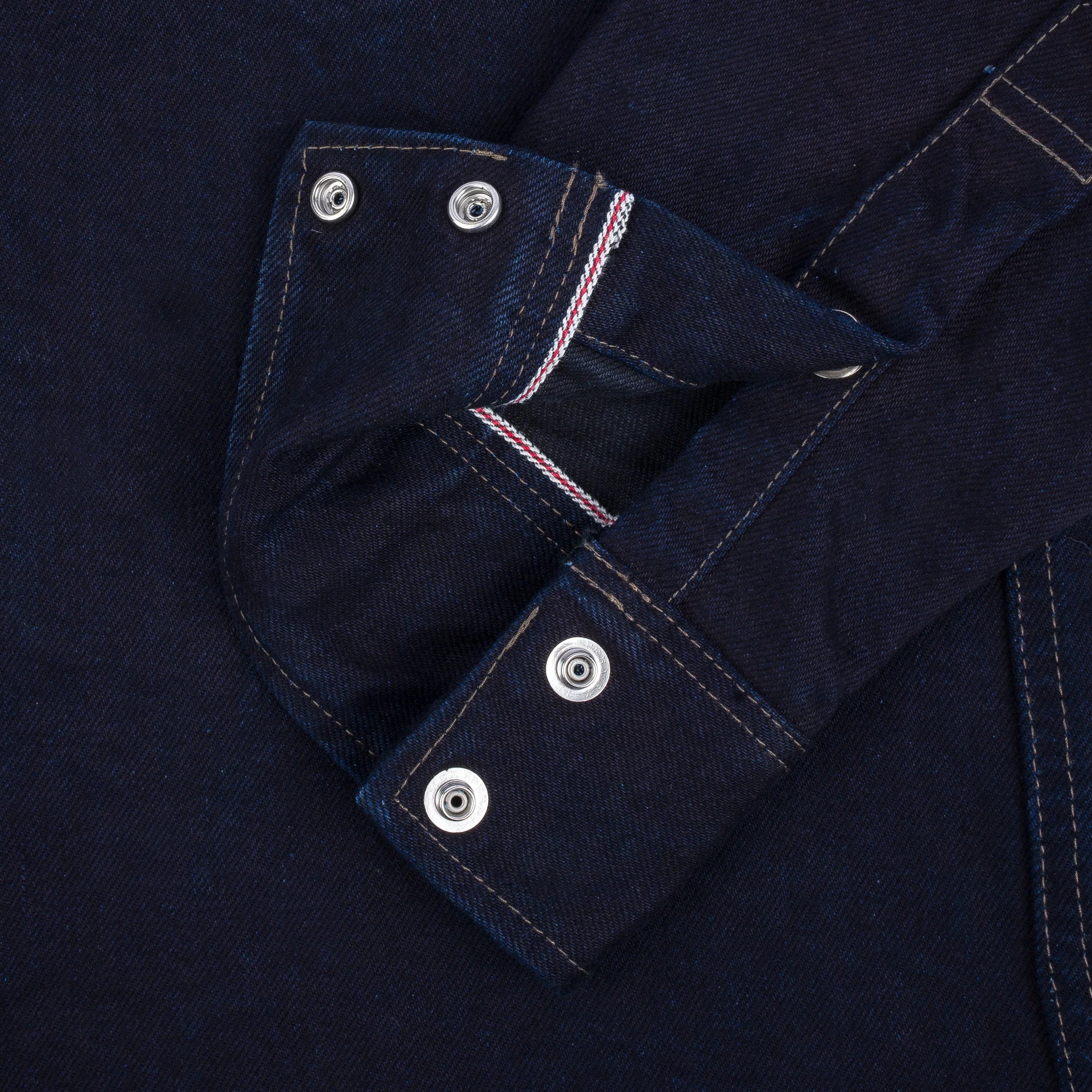 Iron Heart IHSH-295-IB 14oz Selvedge Denim Western Shirt - Indigo/Black