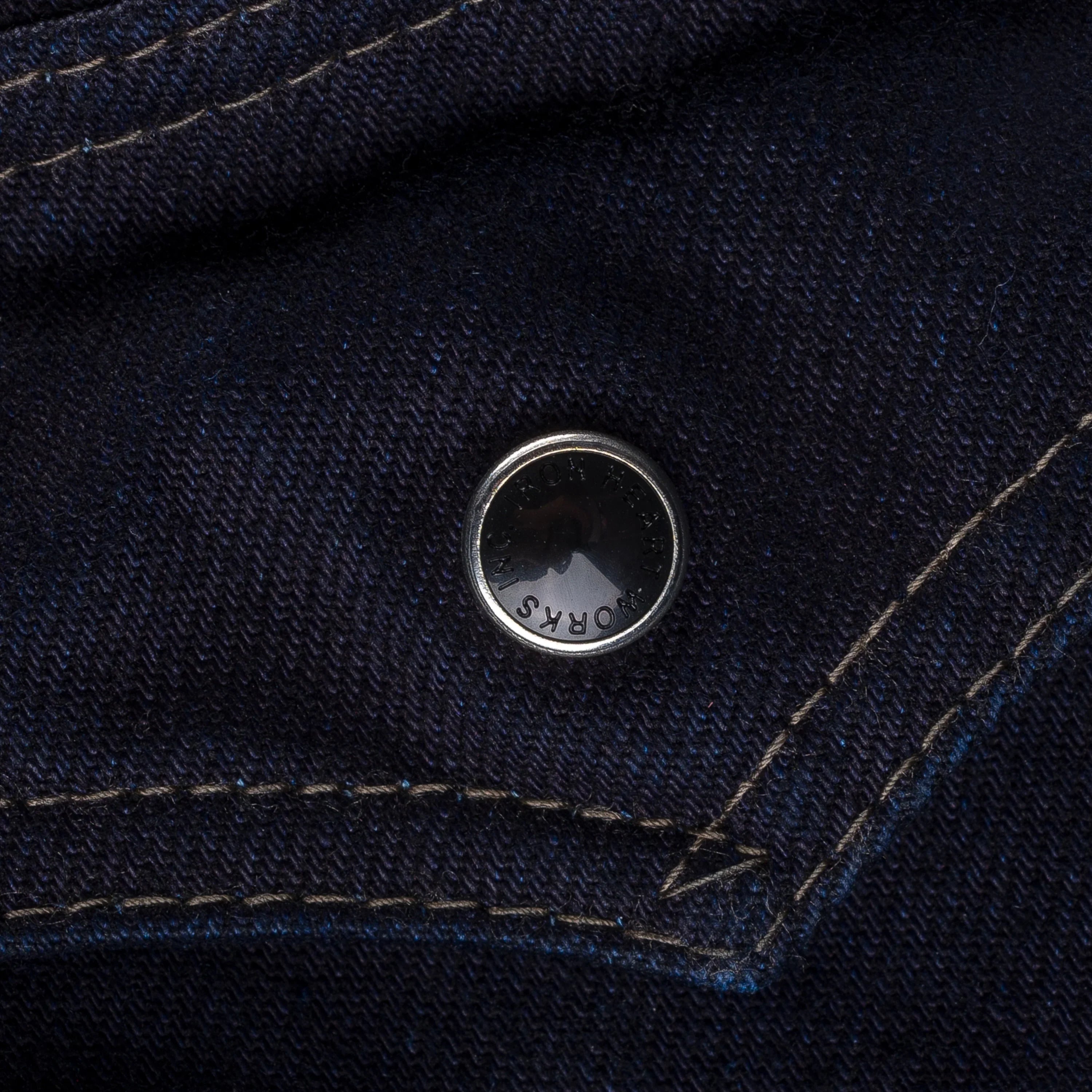 Iron Heart IHSH-295-IB 14oz Selvedge Denim Western Shirt - Indigo/Black