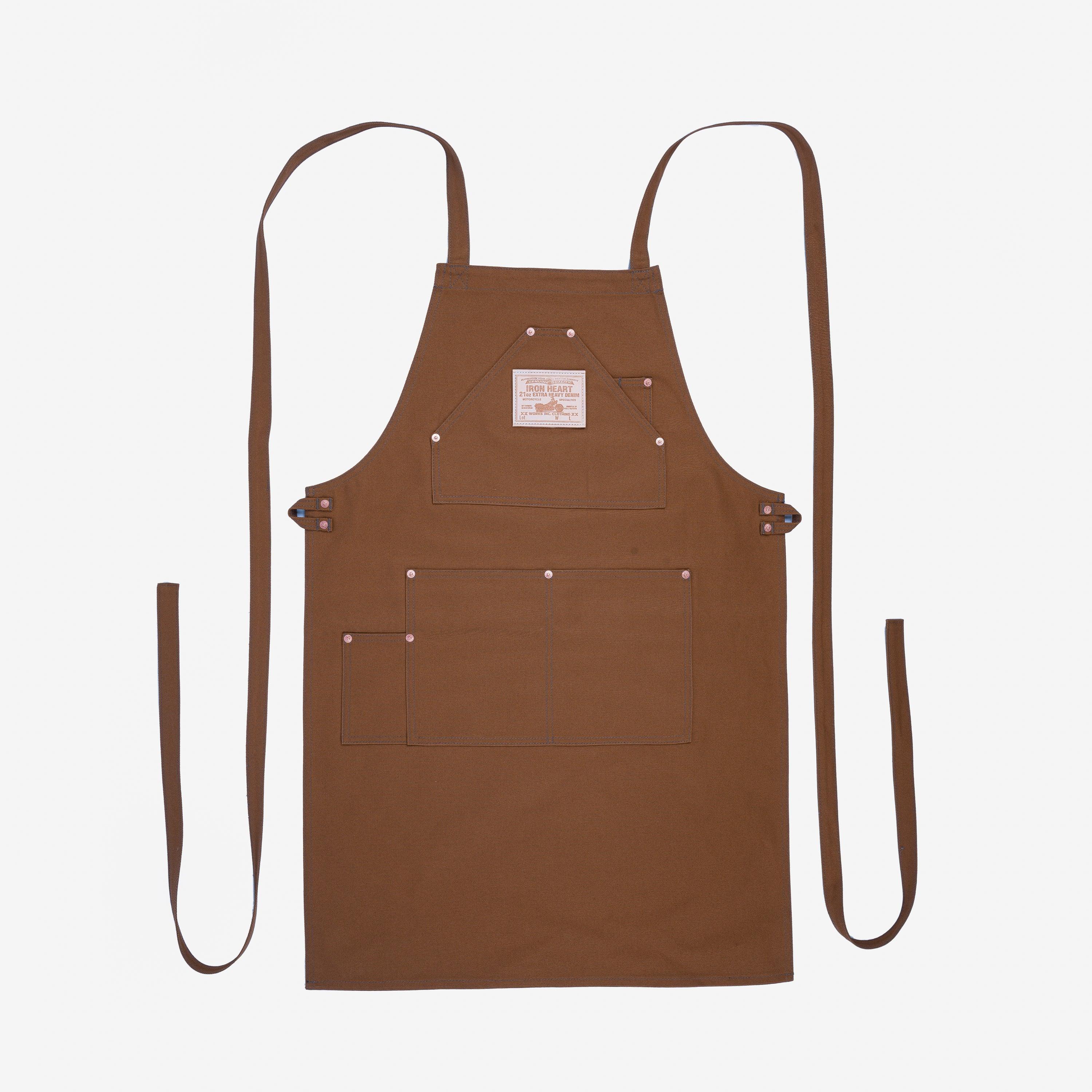Iron Heart IHG-057-BRN 17oz Cotton Duck Apron - Brown