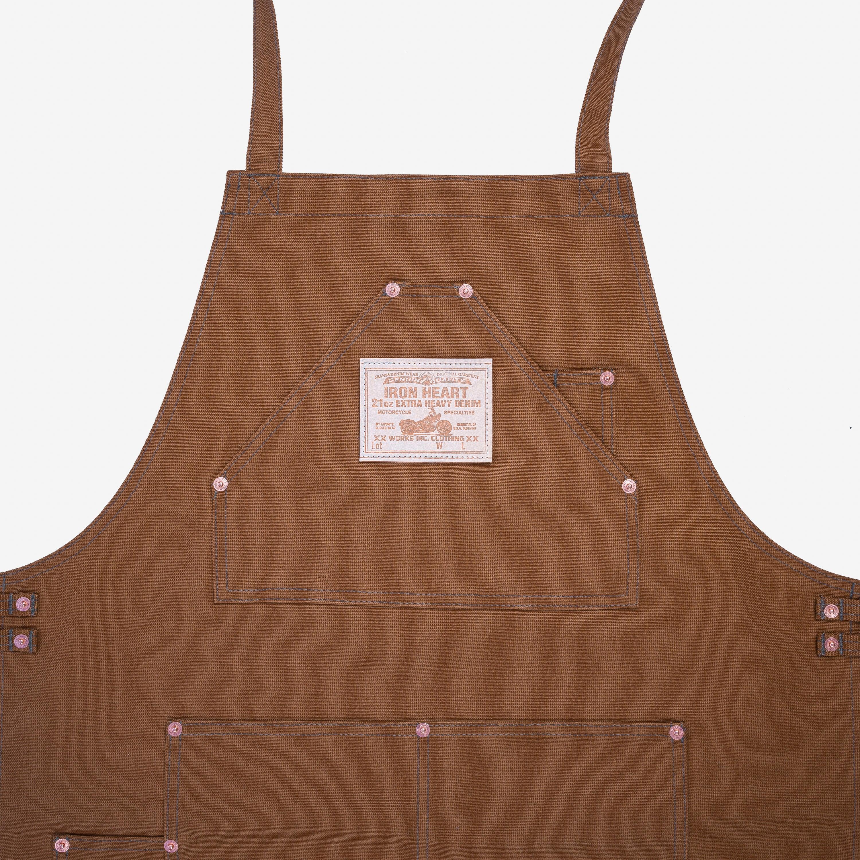 Iron Heart IHG-057-BRN 17oz Cotton Duck Apron - Brown