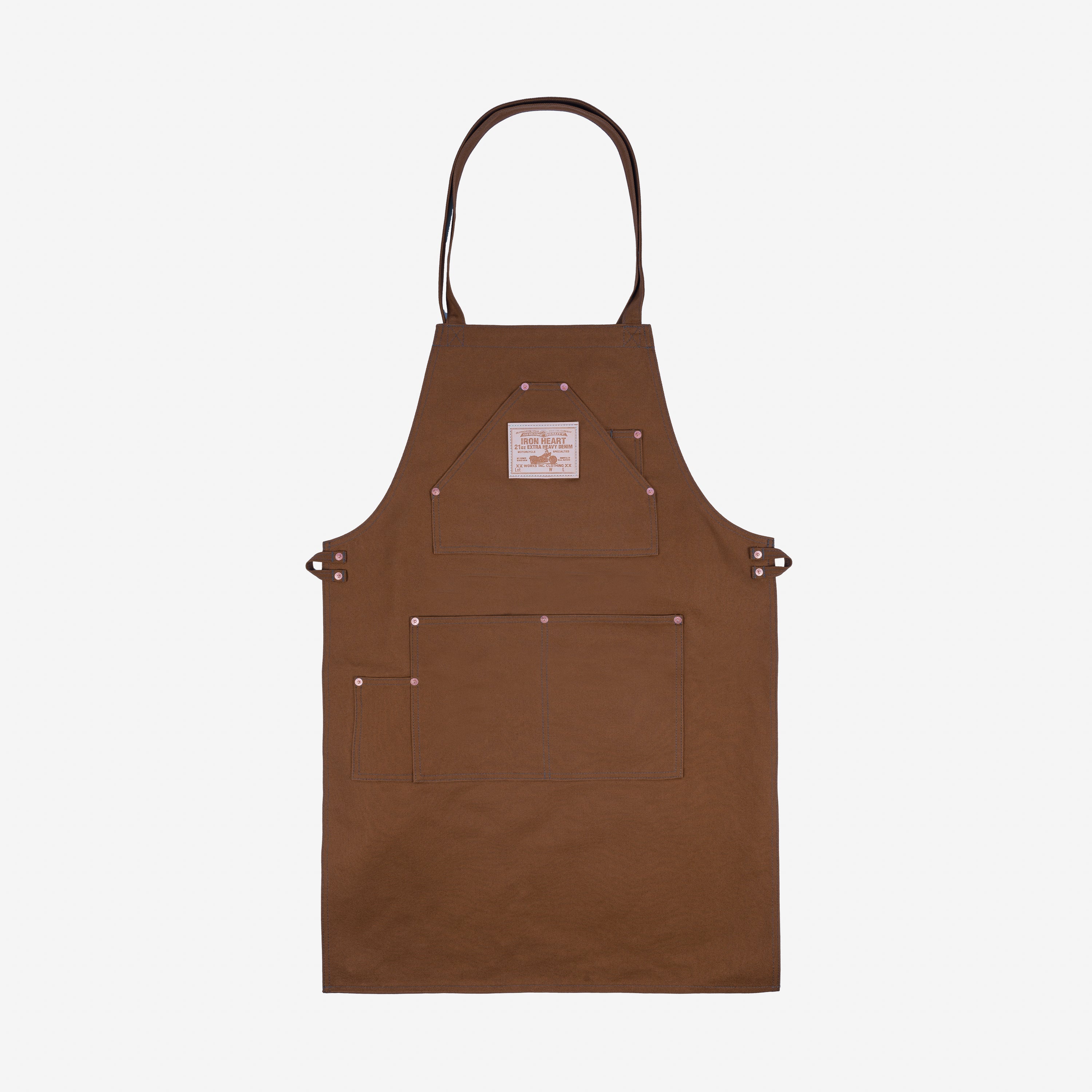 Iron Heart IHG-057-BRN 17oz Cotton Duck Apron - Brown