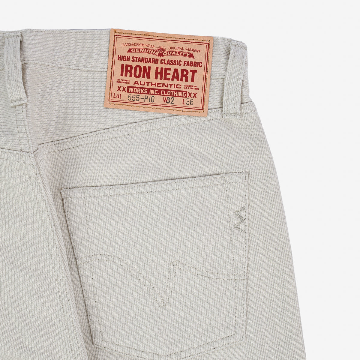 Iron Heart IH-555-PIQ 14oz Cotton Piqué Super Slim Cut Jeans - Ecru