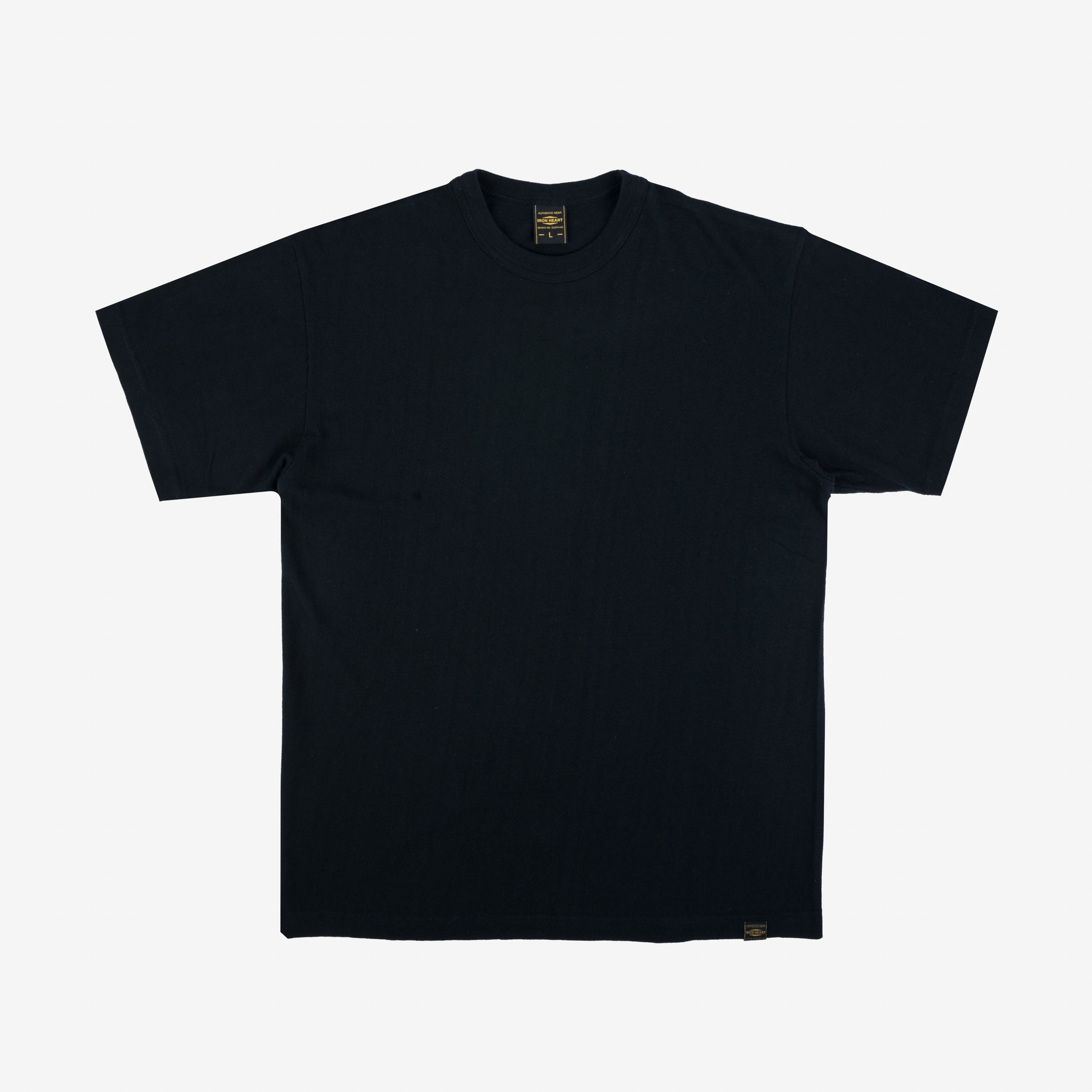 Iron Heart IHT-1610L-BLK 6.5oz Loopwheel Crew Neck T-Shirt (Longer Body) - Black